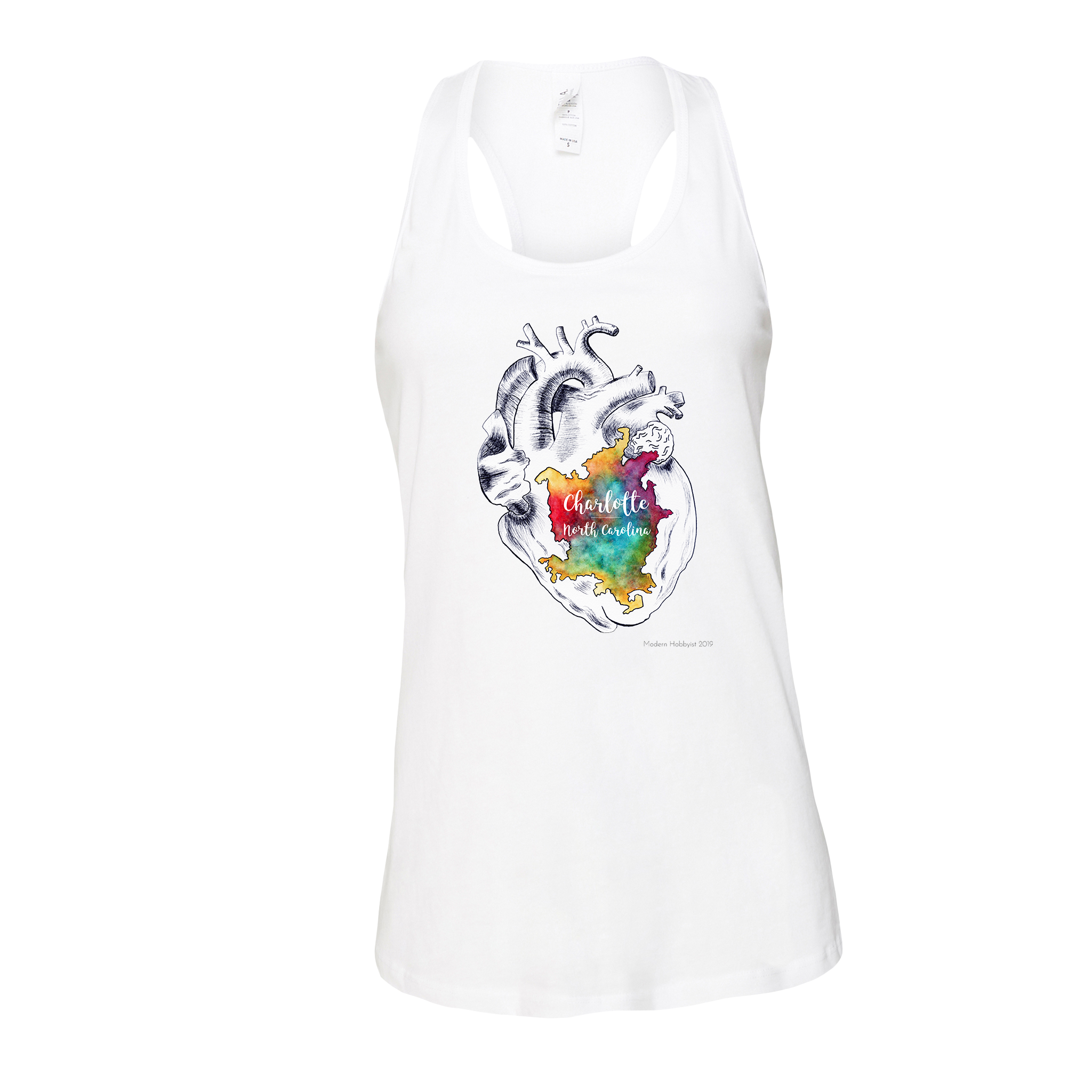 Charlotte Heart Racerback Tank