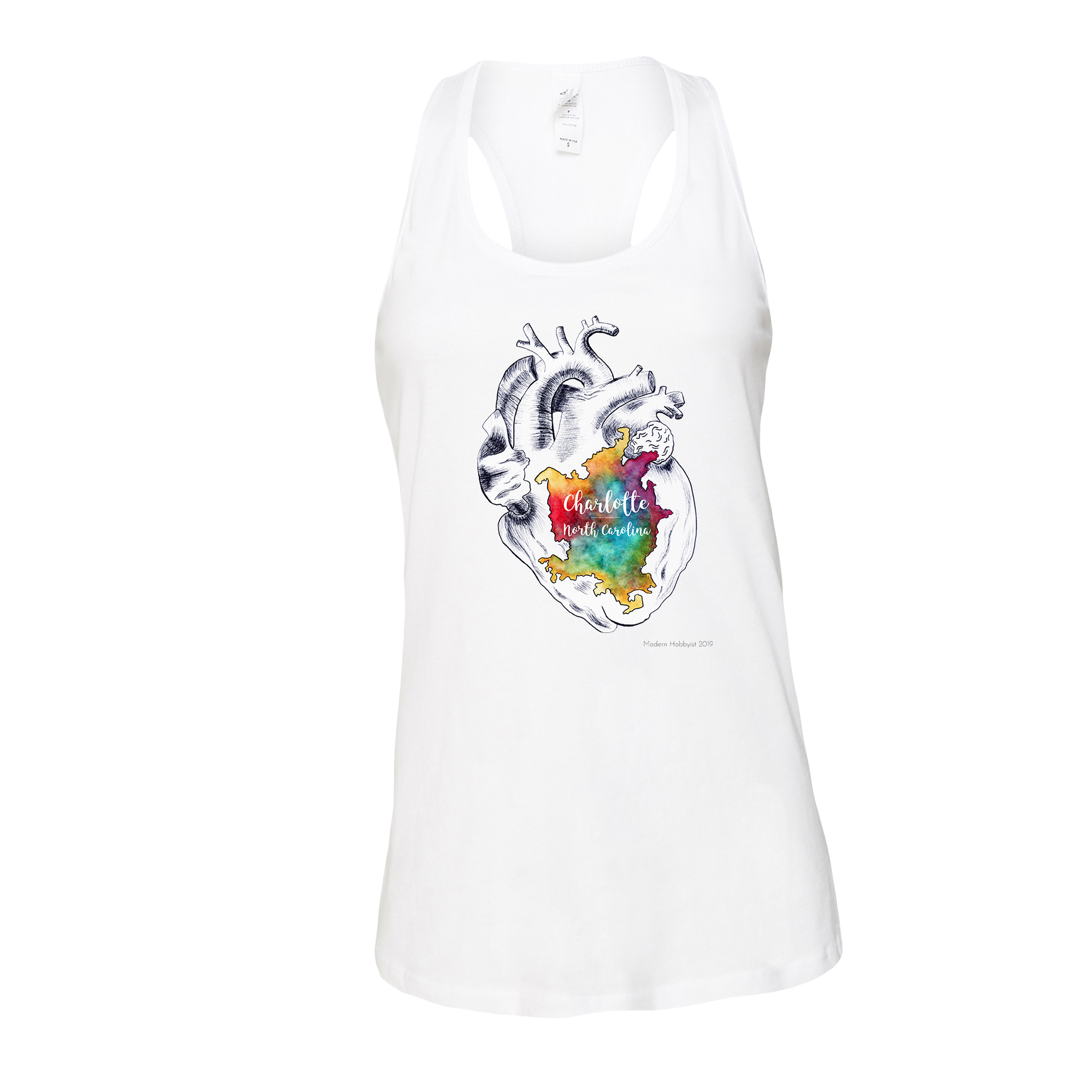 Charlotte Heart Racerback Tank