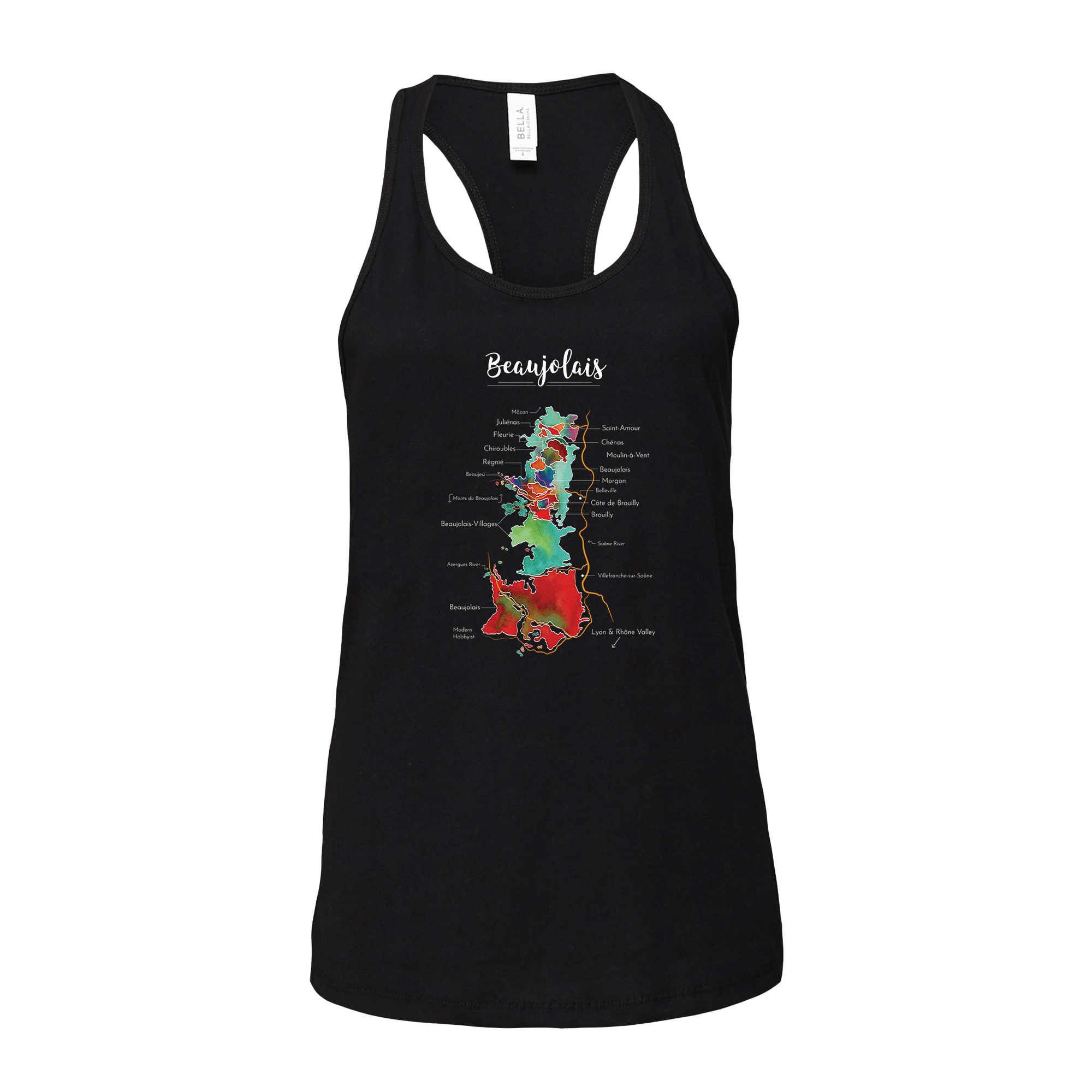 Beaujolais Wine Map Racerback Tank