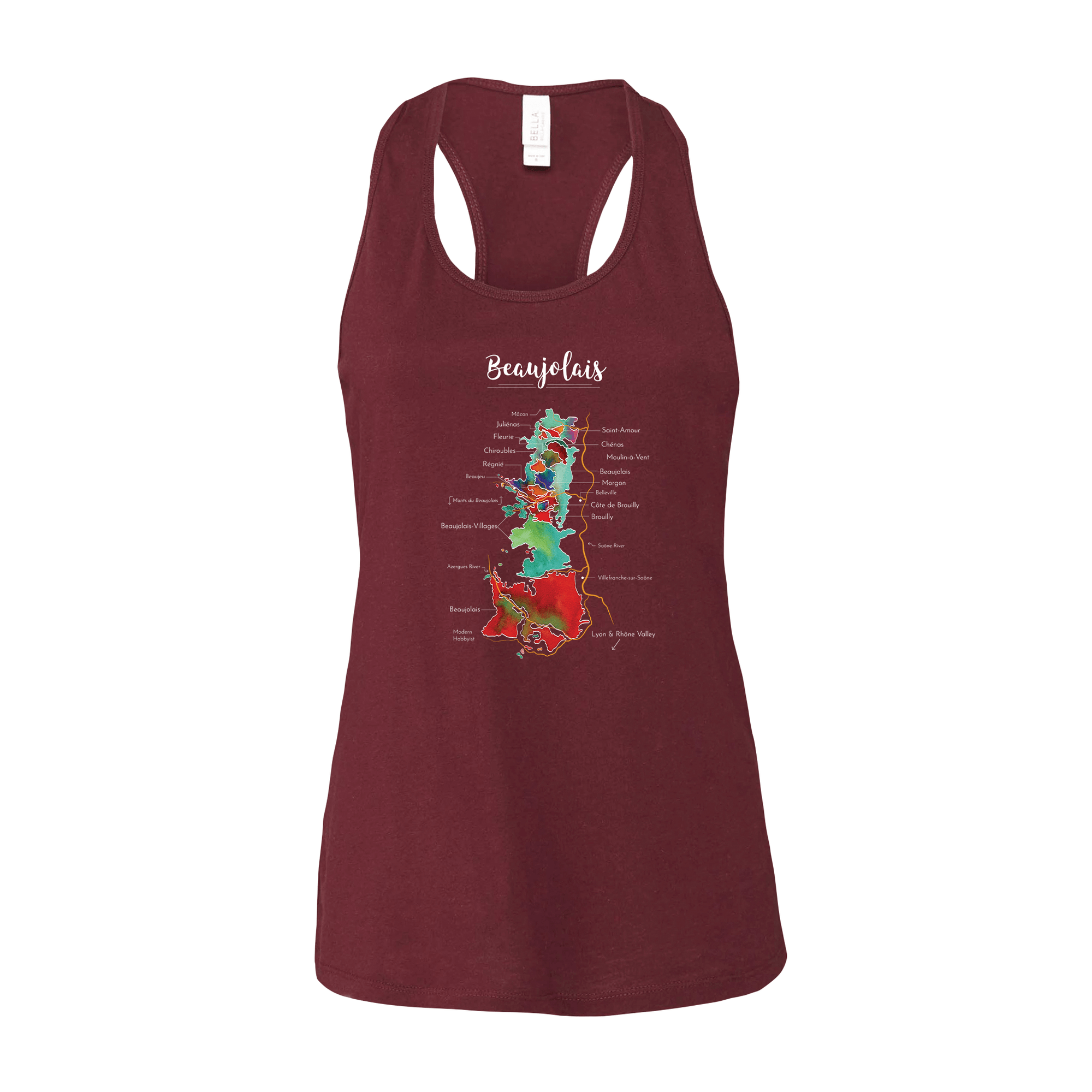 Beaujolais Wine Map Racerback Tank