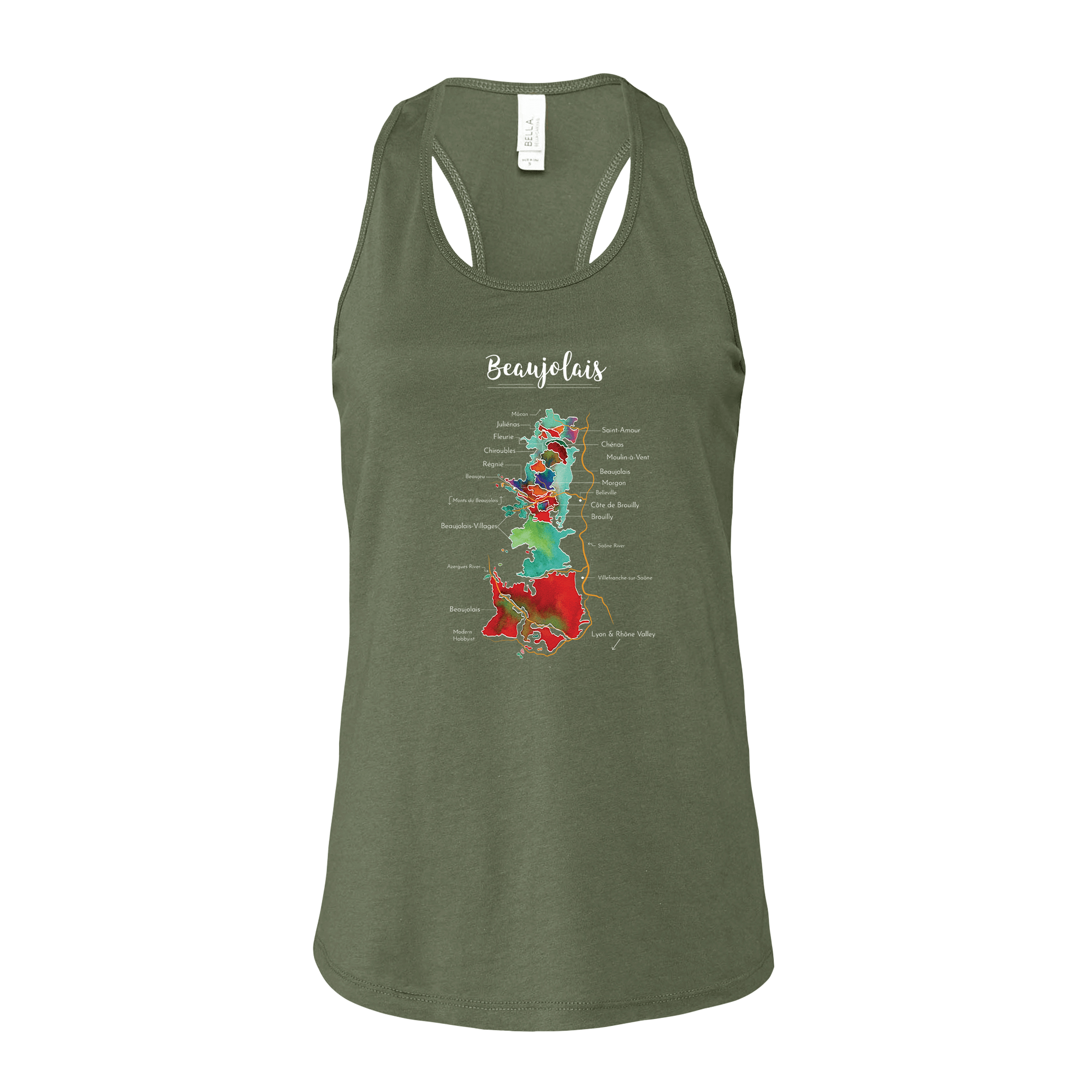 Beaujolais Wine Map Racerback Tank