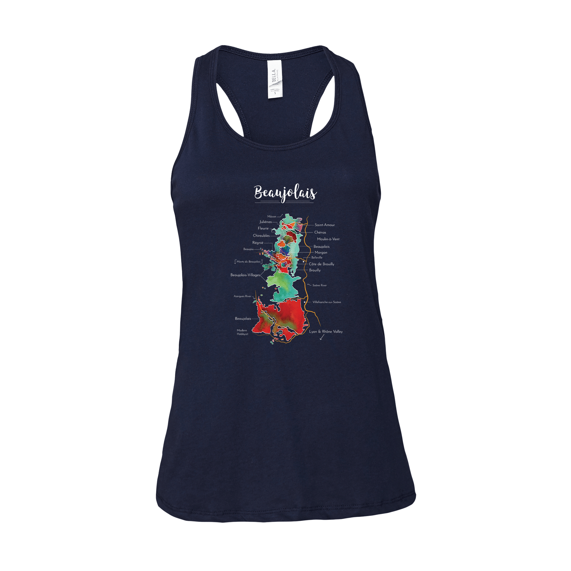 Beaujolais Wine Map Racerback Tank