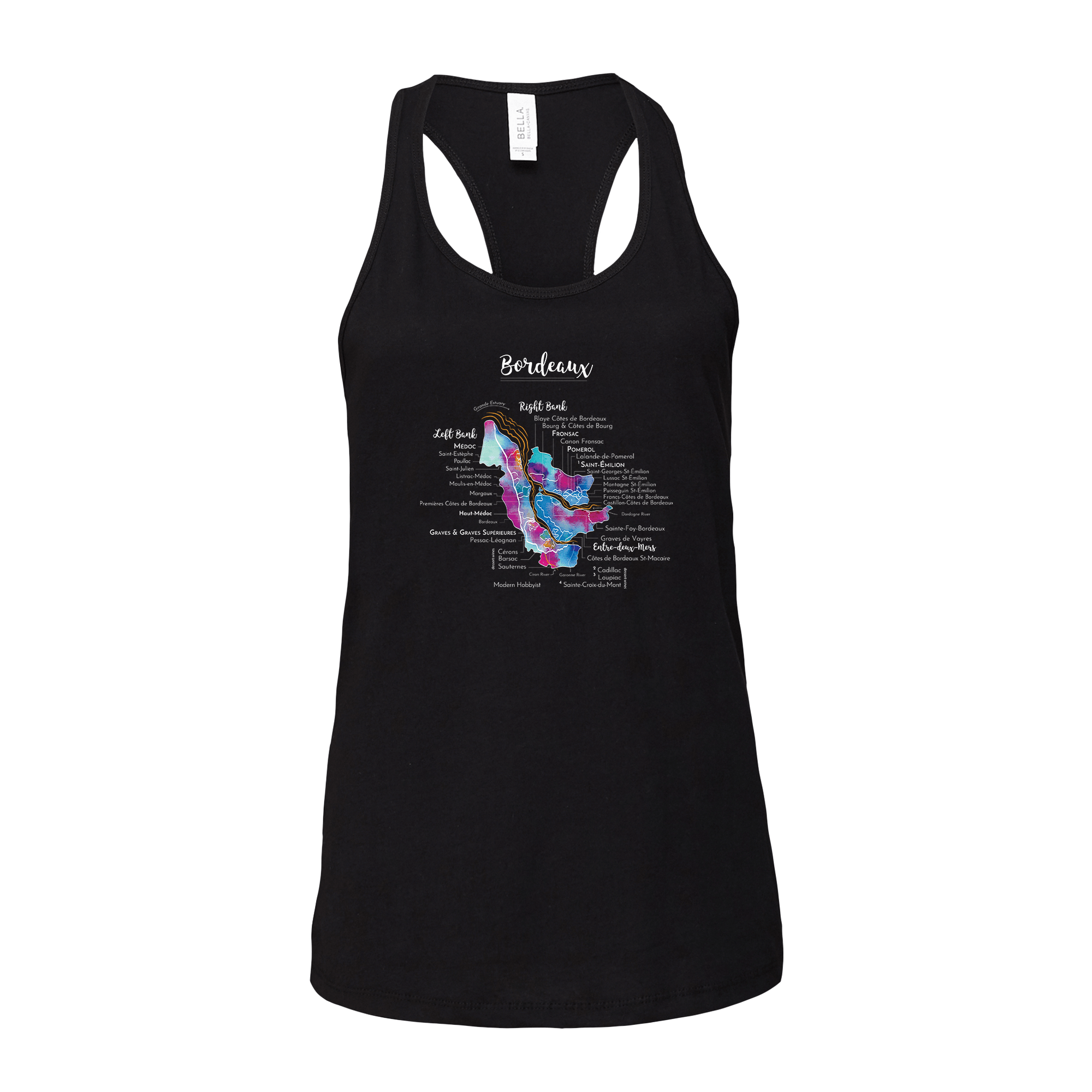 Bordeaux Wine Map Racerback Tank