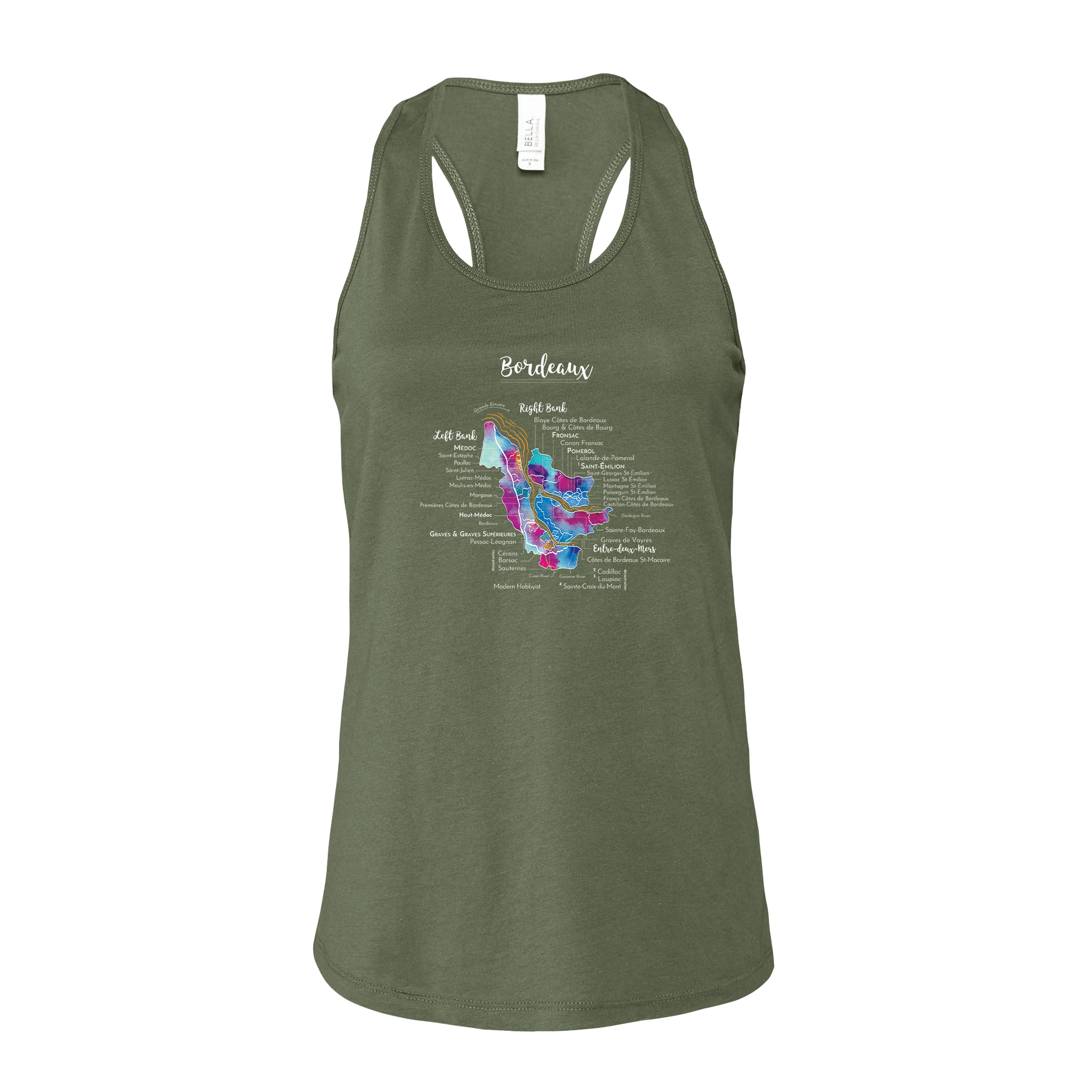 Bordeaux Wine Map Racerback Tank