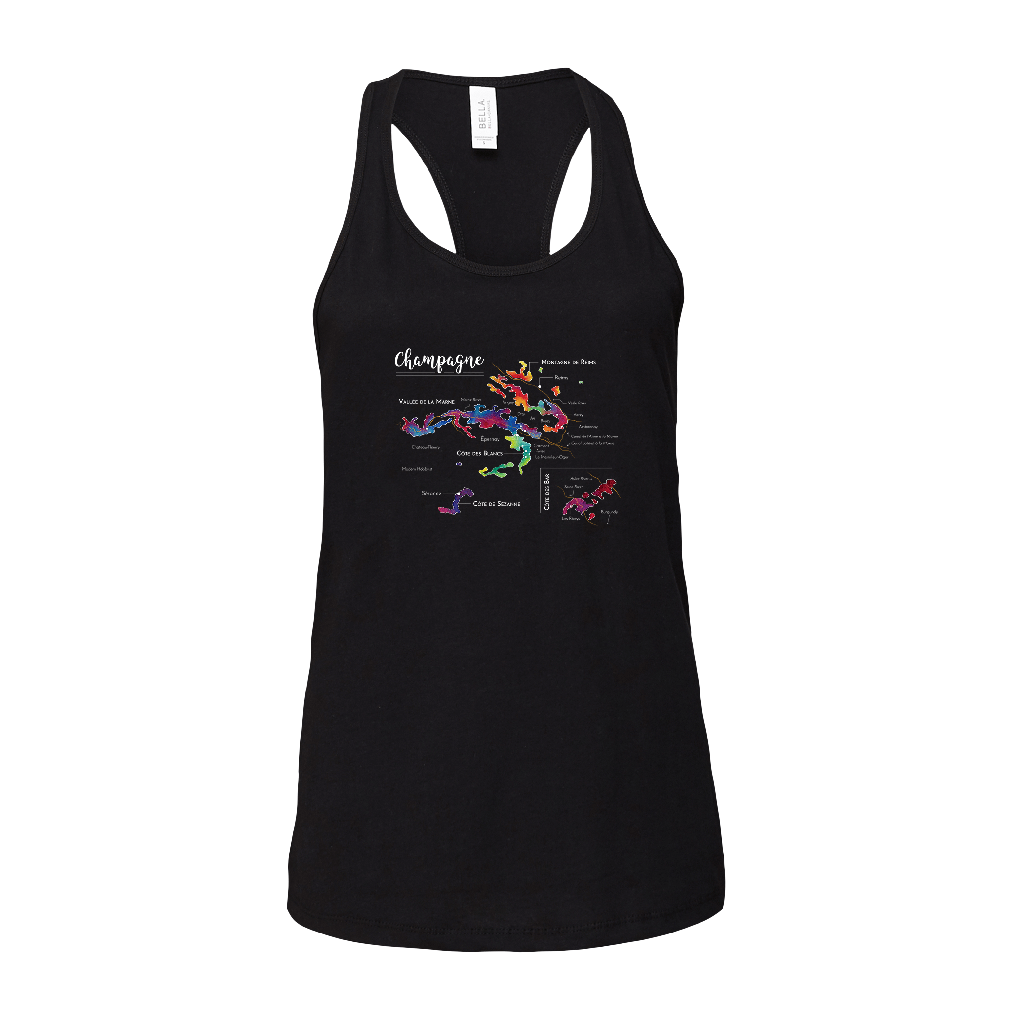 Champagne Wine Map Racerback Tank