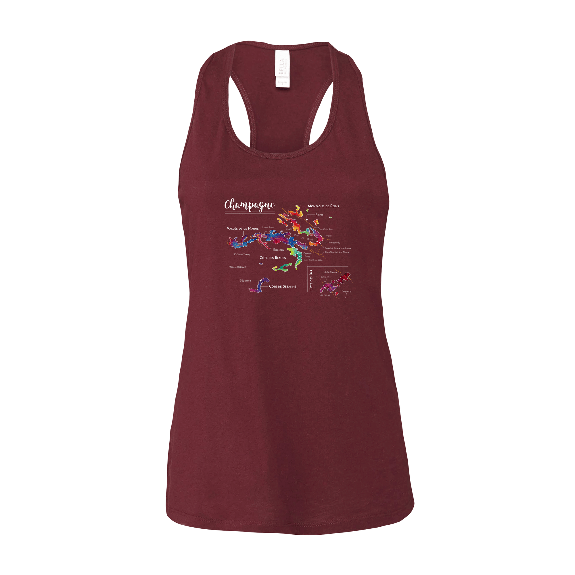 Champagne Wine Map Racerback Tank