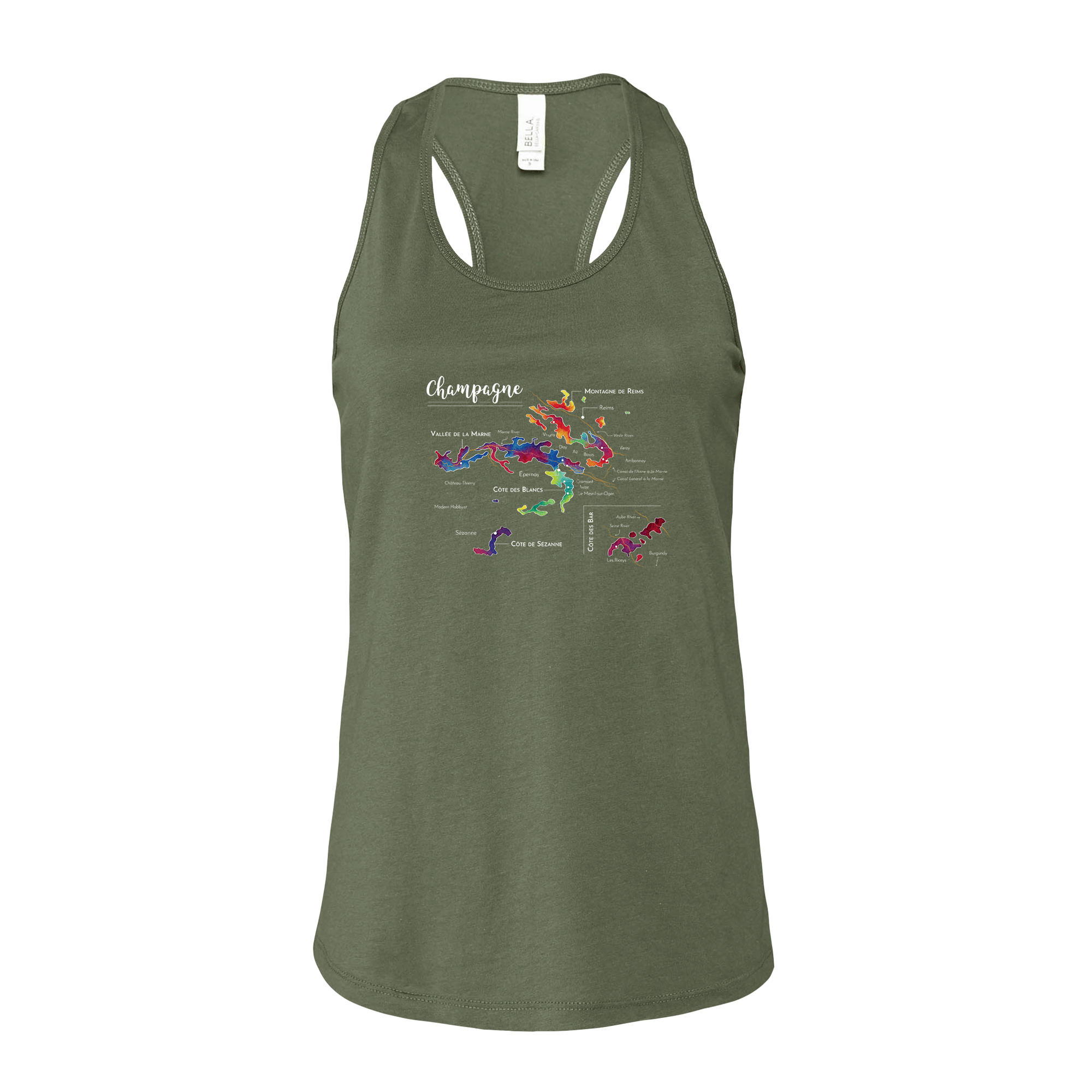 Champagne Wine Map Racerback Tank