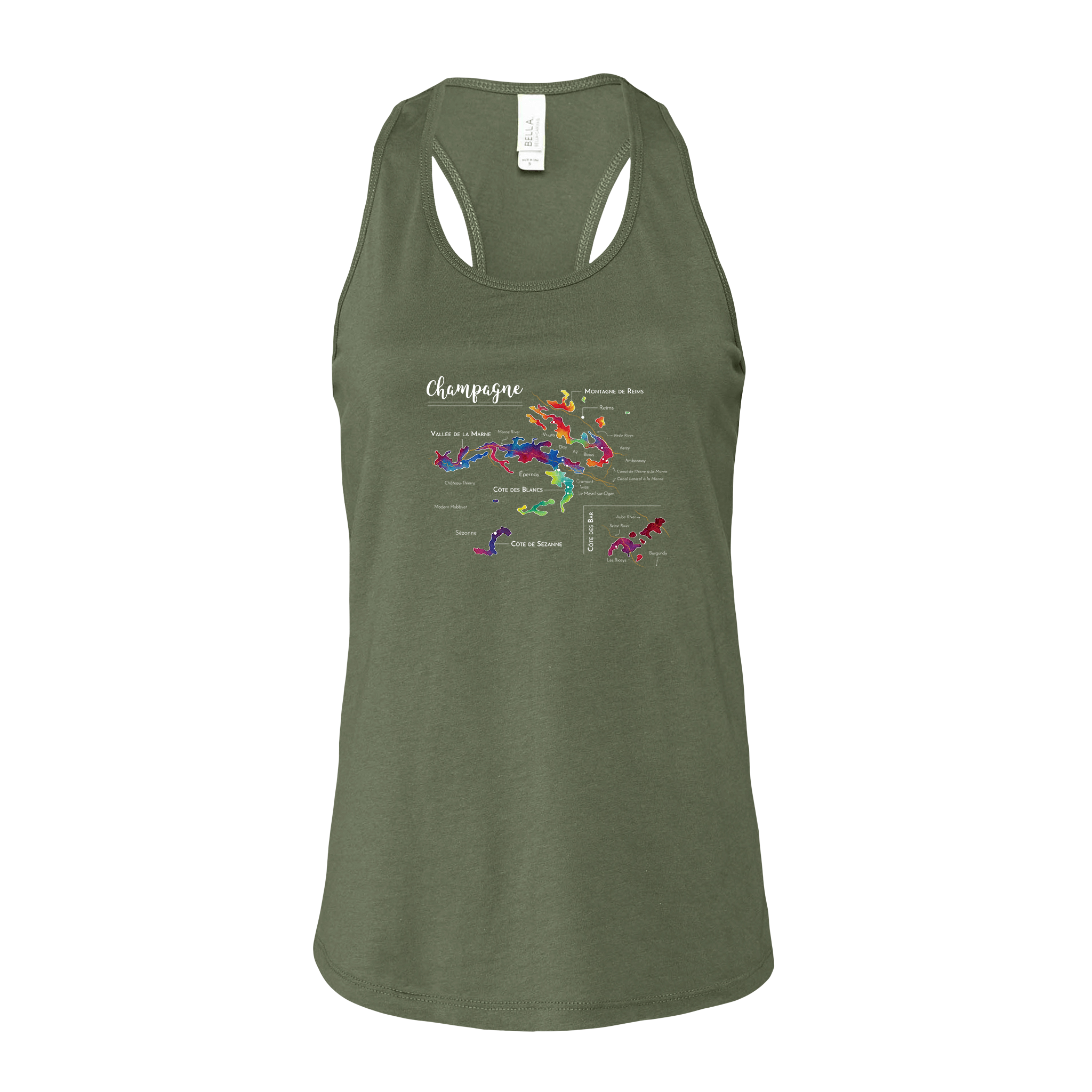 Champagne Wine Map Racerback Tank