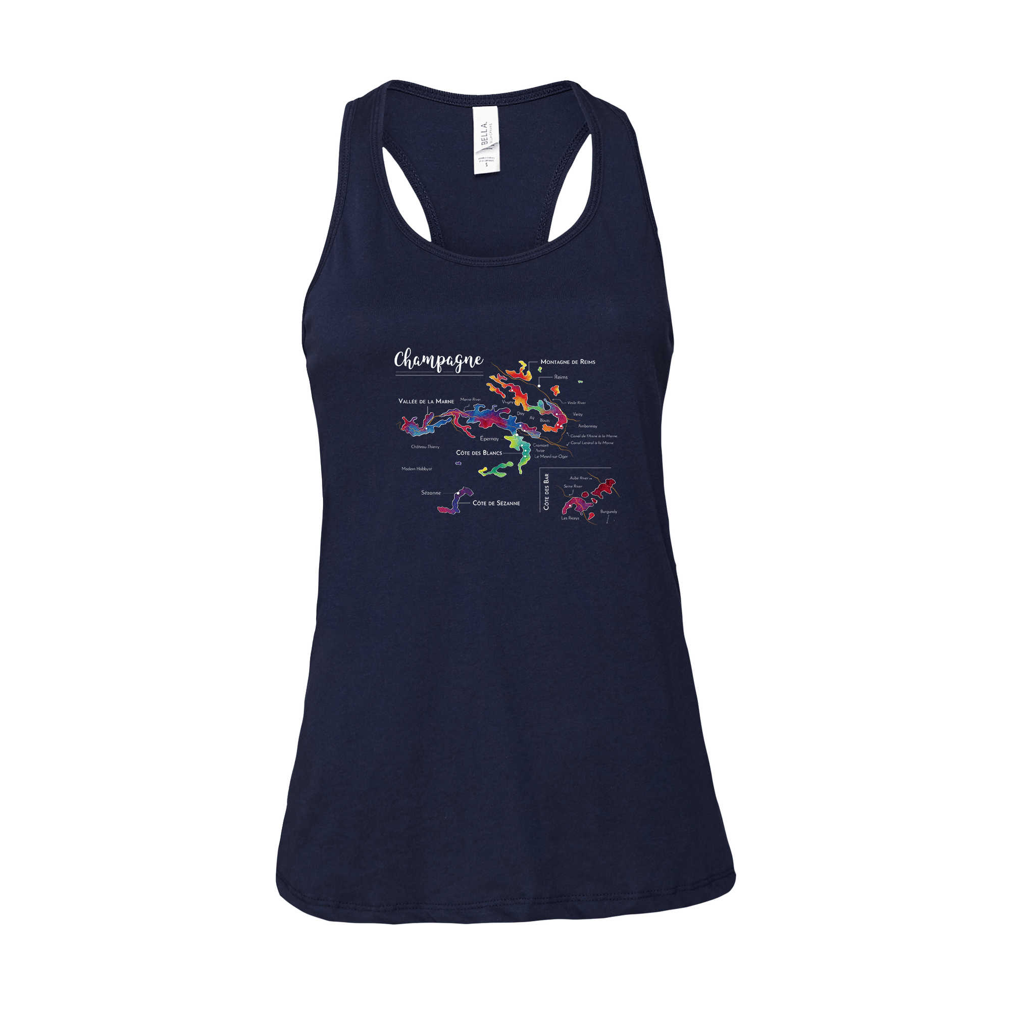 Champagne Wine Map Racerback Tank