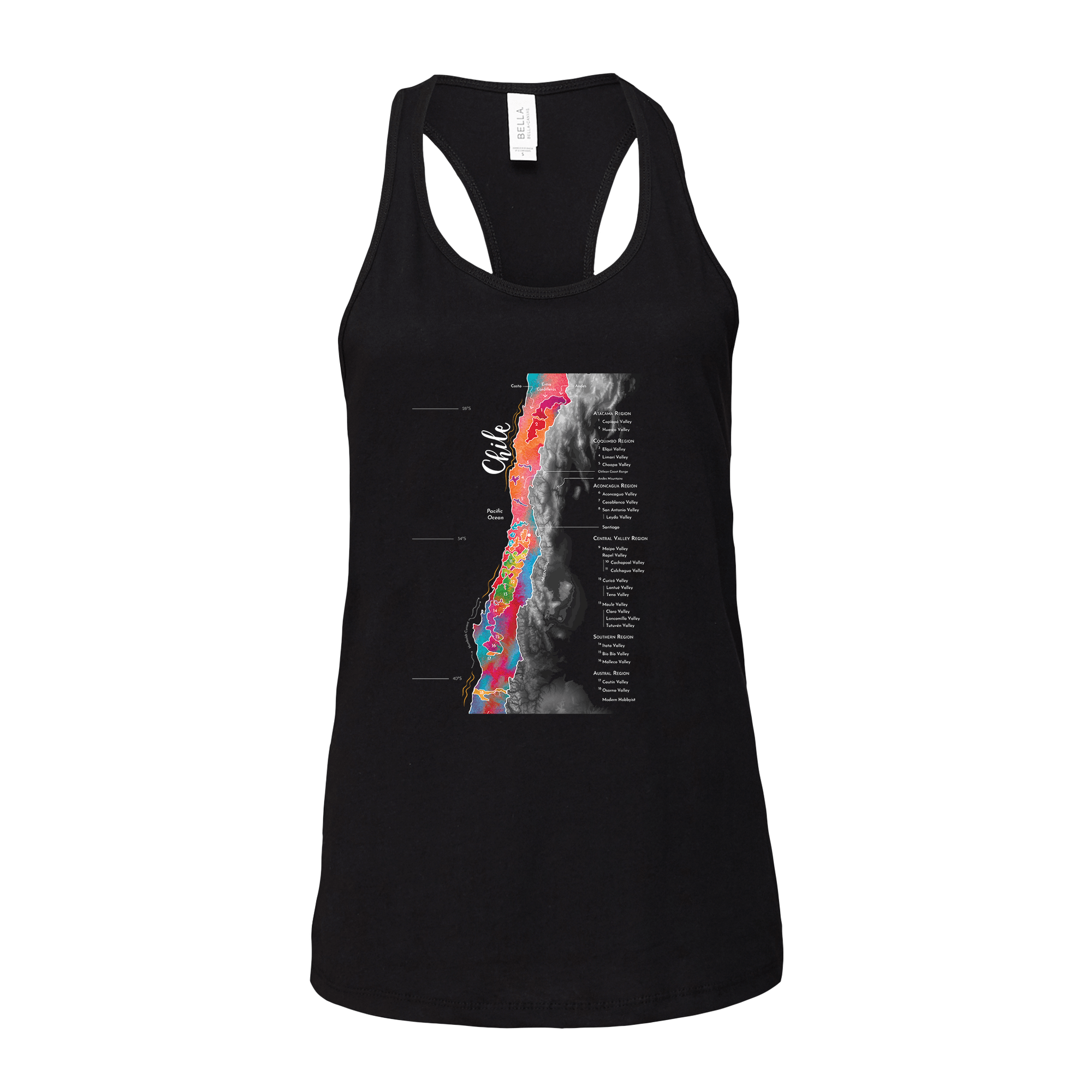 Chile Wine Map Racerback Tank