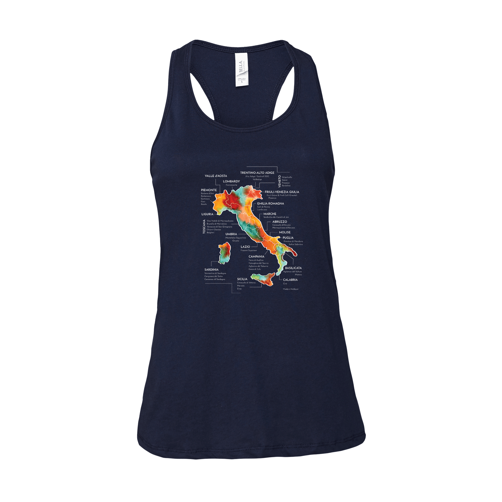 Italy Wine Map Racerback Tank