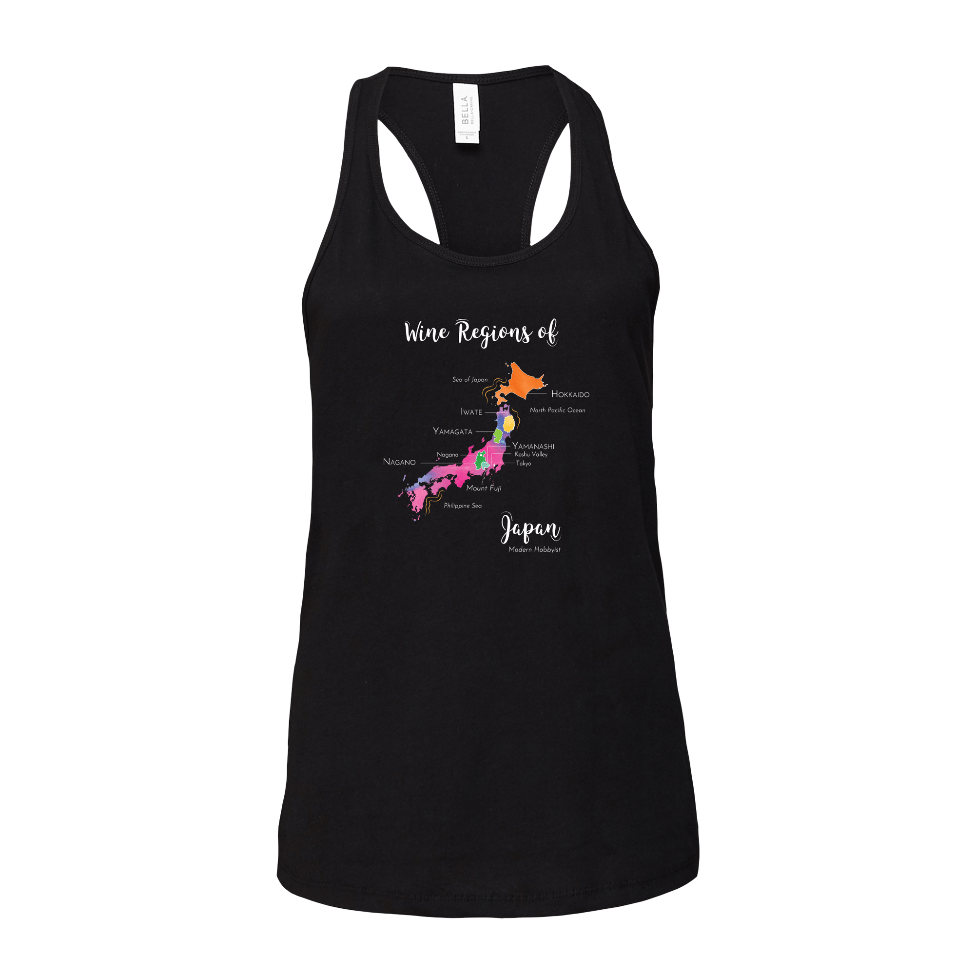 Japan Wine Map Racerback Tank