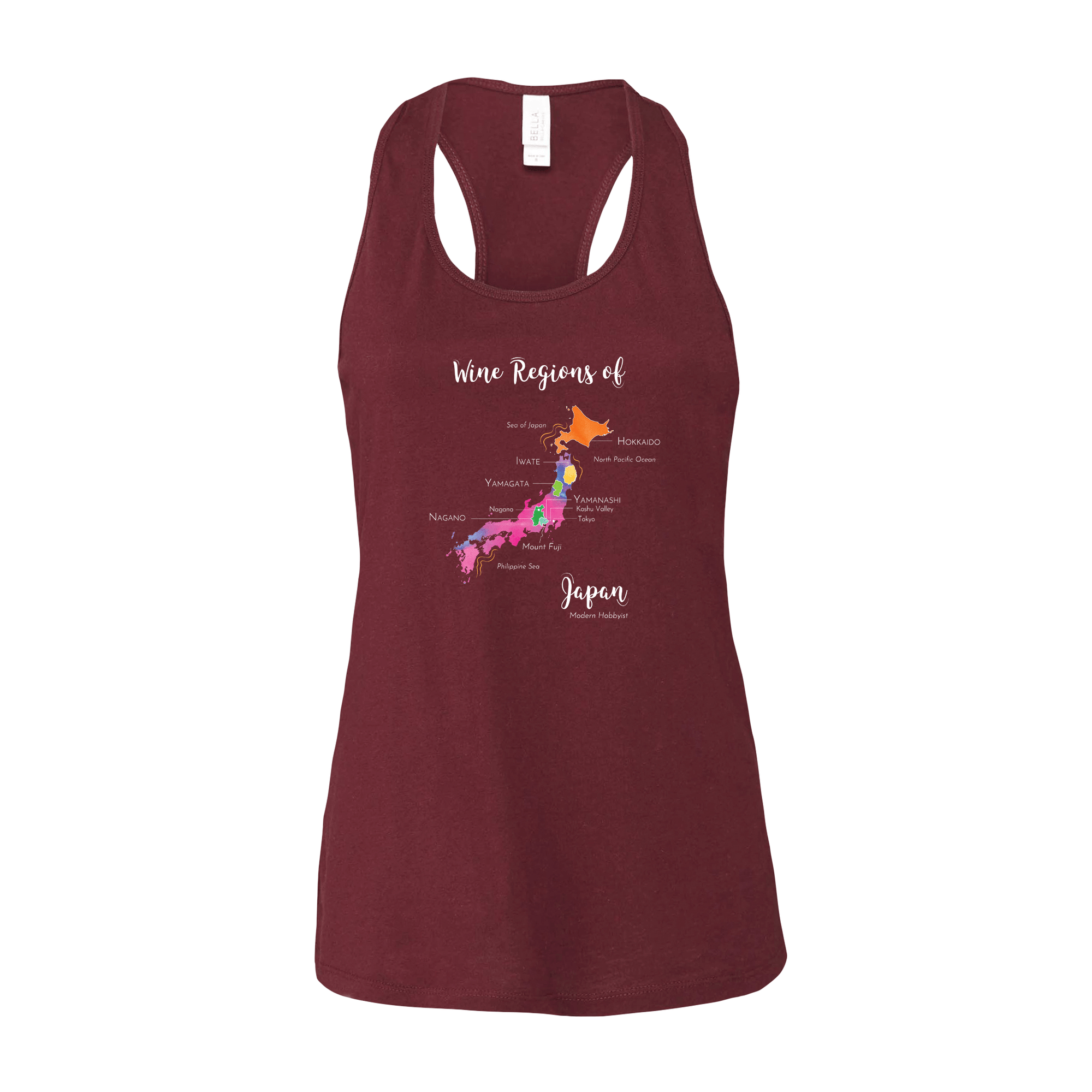 Japan Wine Map Racerback Tank