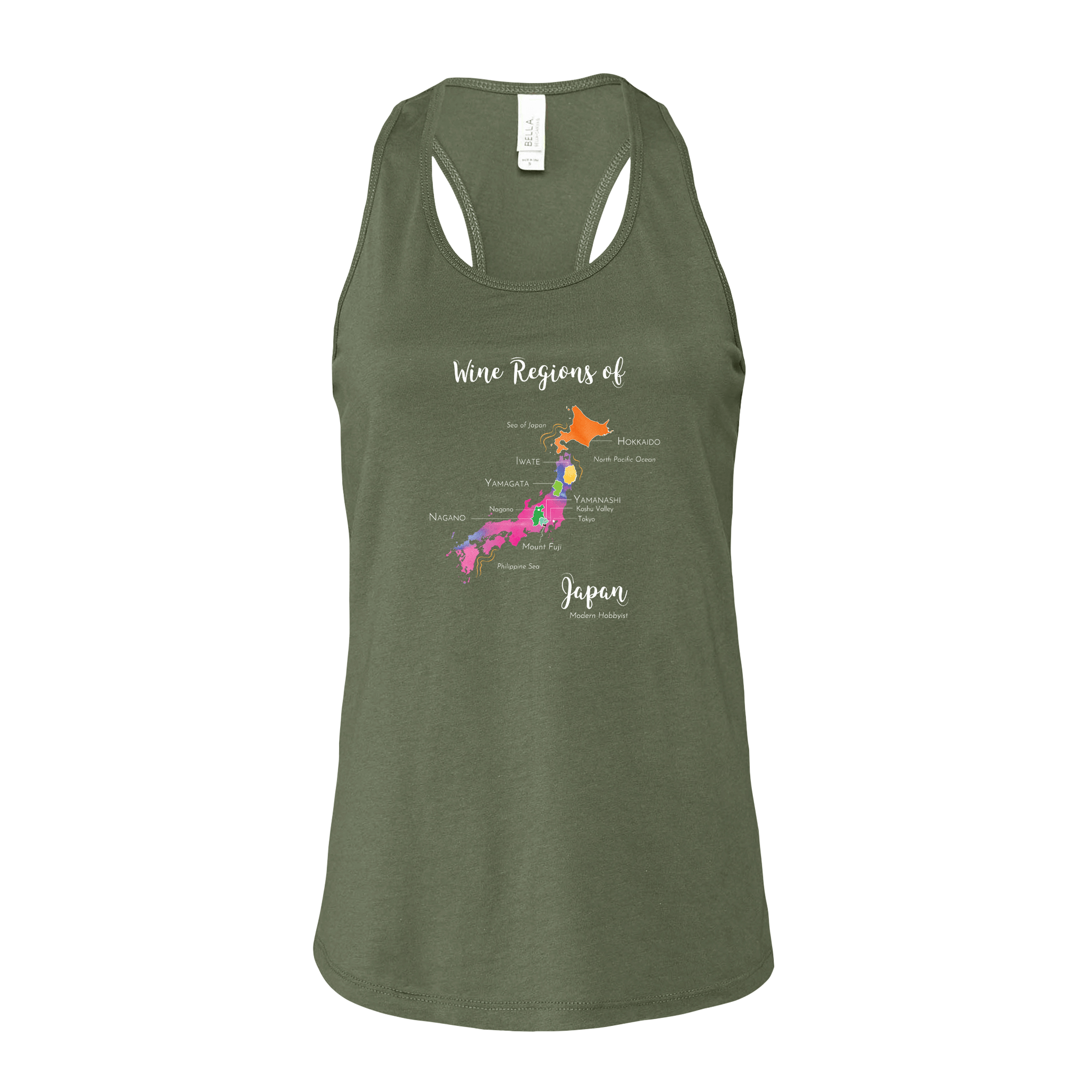 Japan Wine Map Racerback Tank