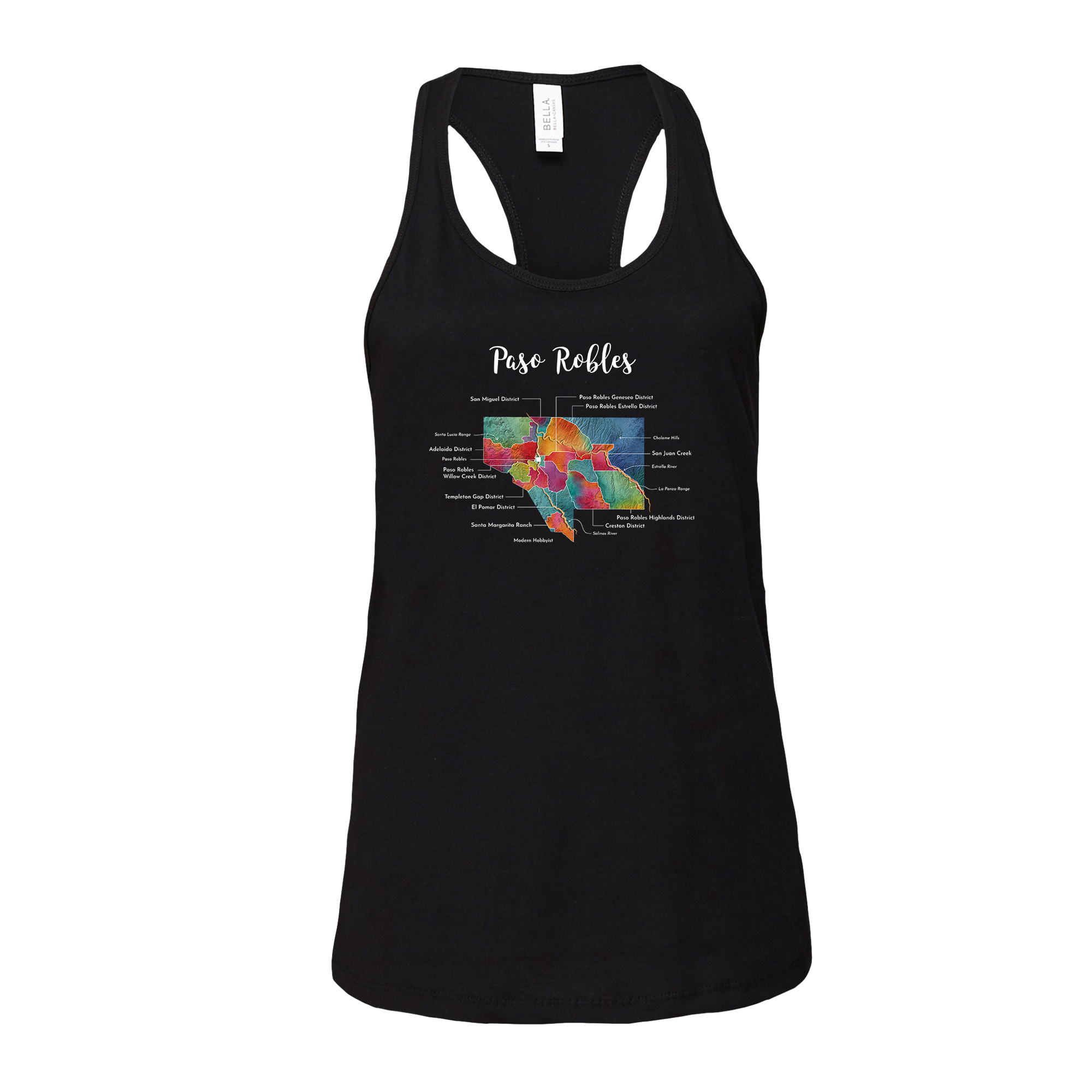 Paso Robles Wine Map Racerback Tank