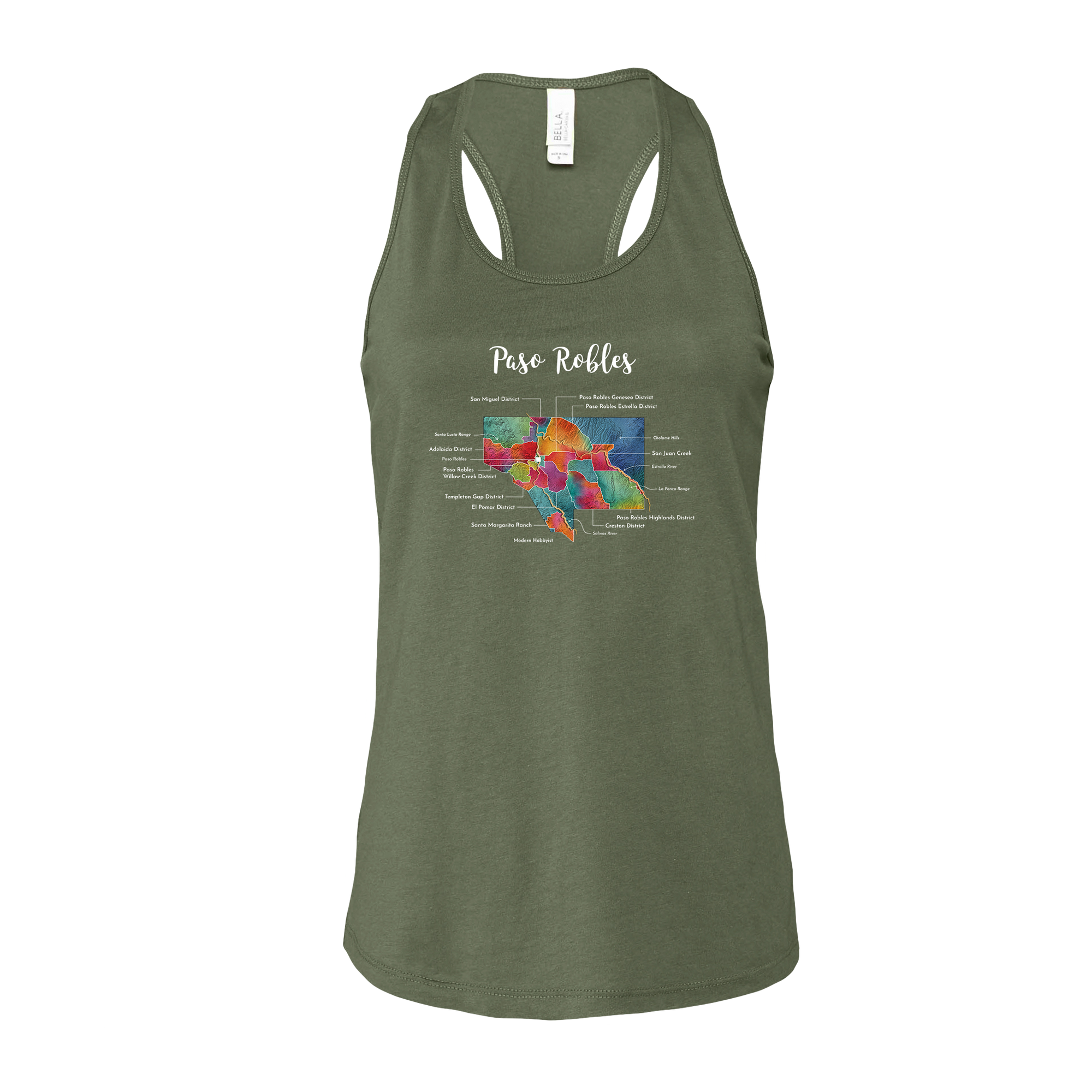 Paso Robles Wine Map Racerback Tank