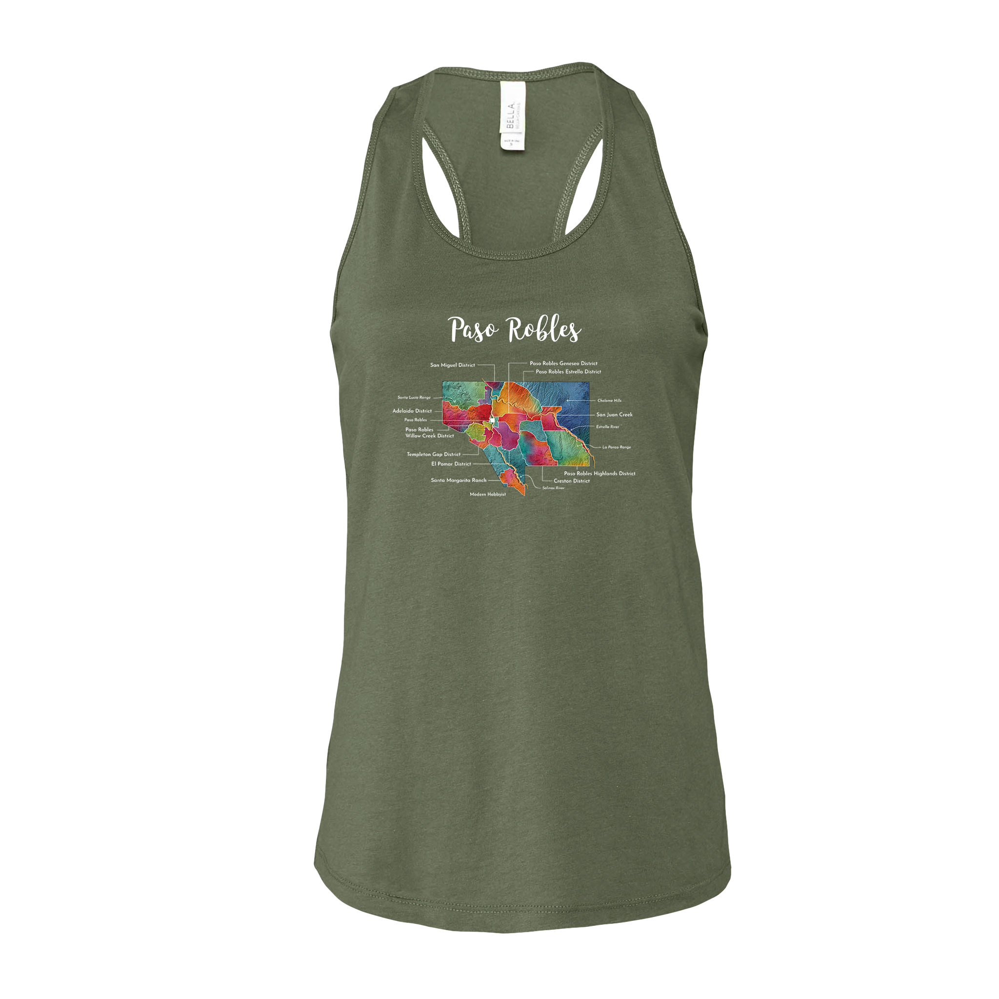 Paso Robles Wine Map Racerback Tank