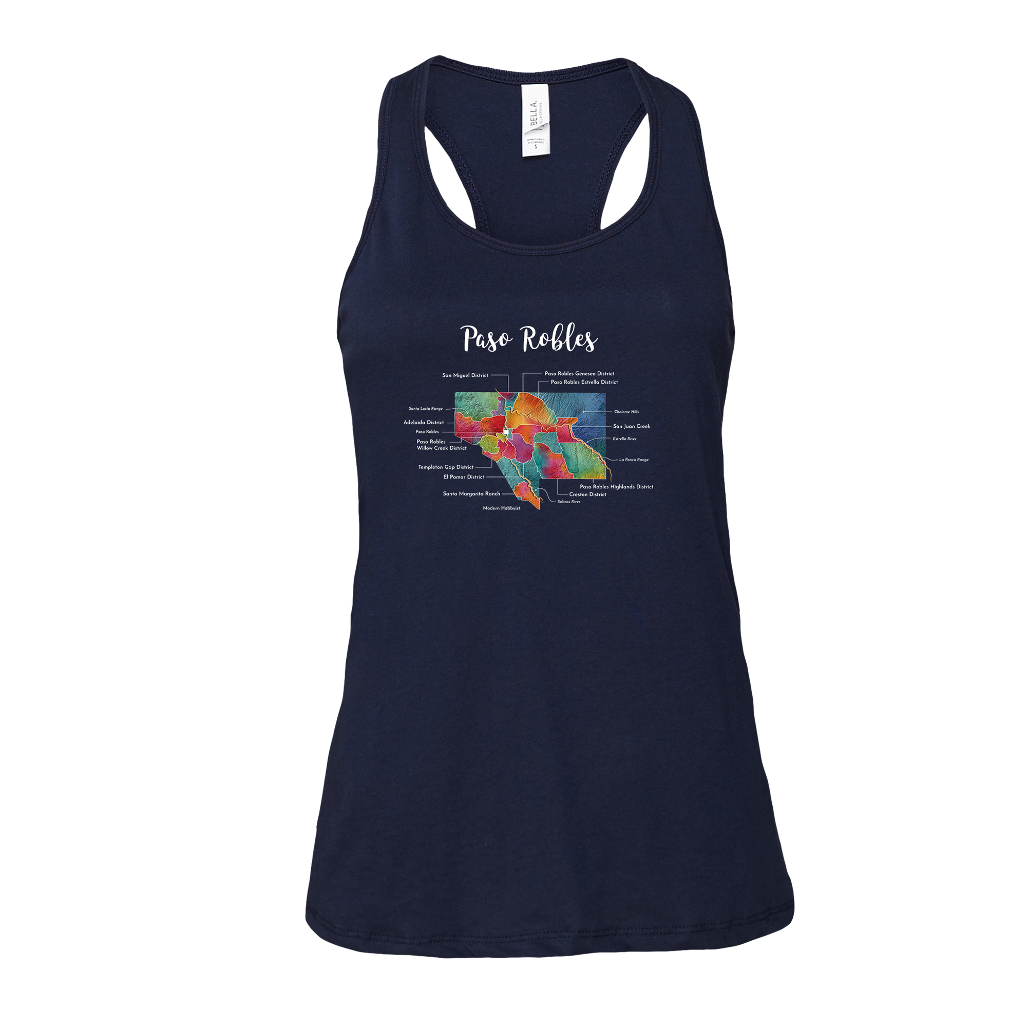 Paso Robles Wine Map Racerback Tank