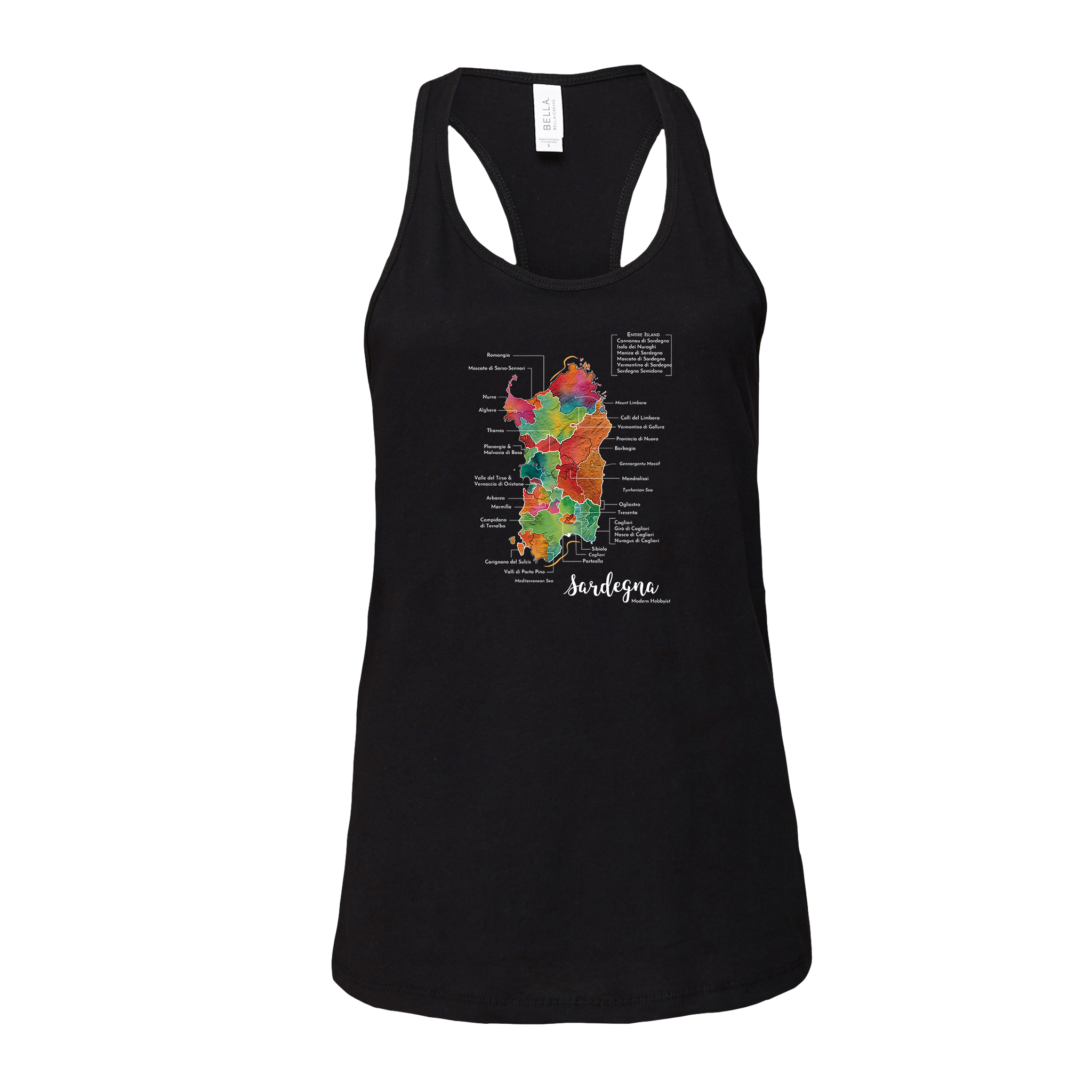 Sardegna / Sardinia Wine Map Racerback Tank