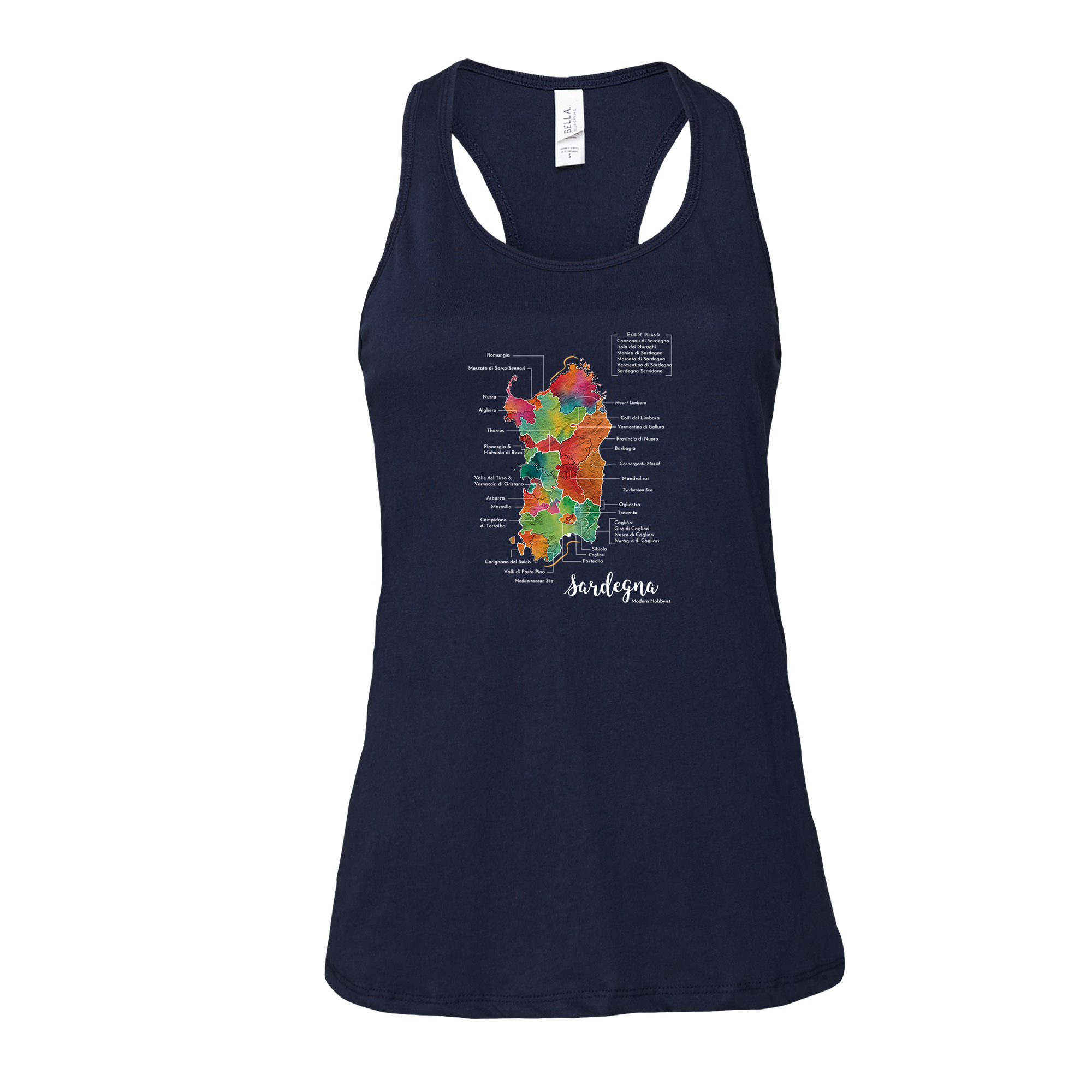 Sardegna / Sardinia Wine Map Racerback Tank