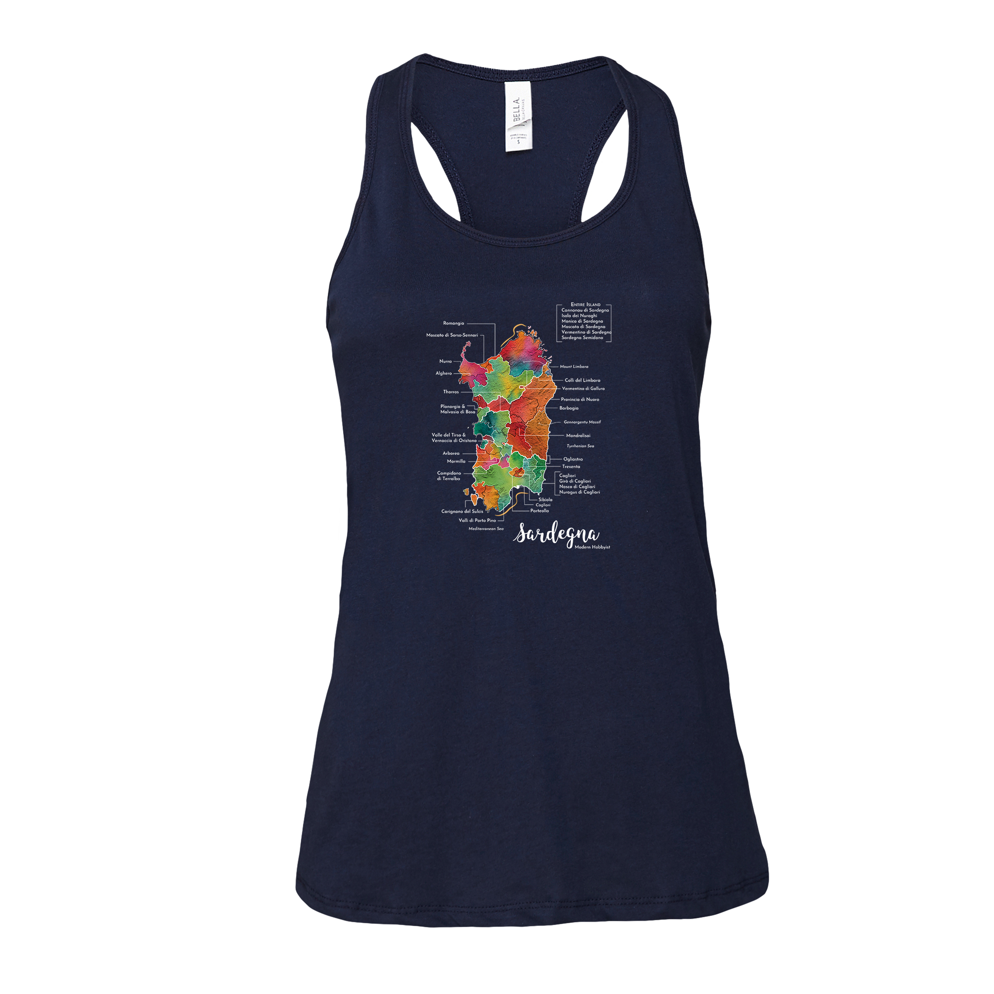Sardegna / Sardinia Wine Map Racerback Tank