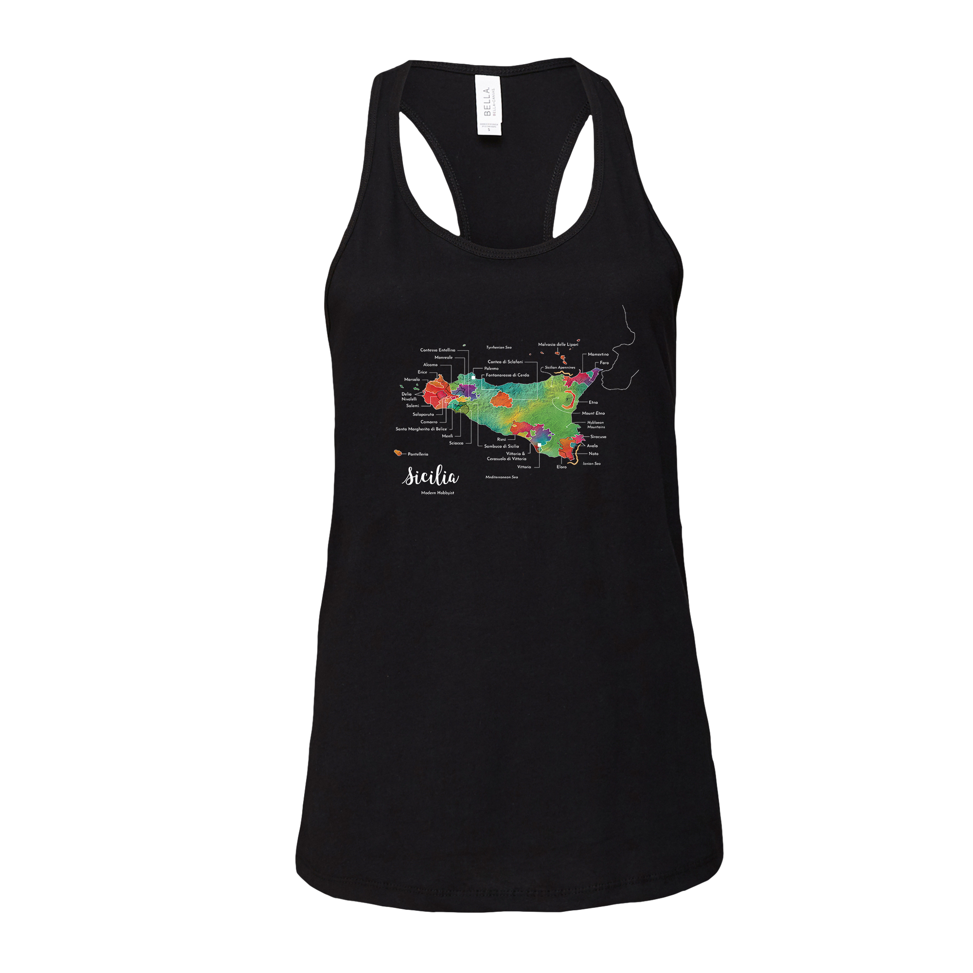 Sicily / Sicilia Wine Map Racerback Tank