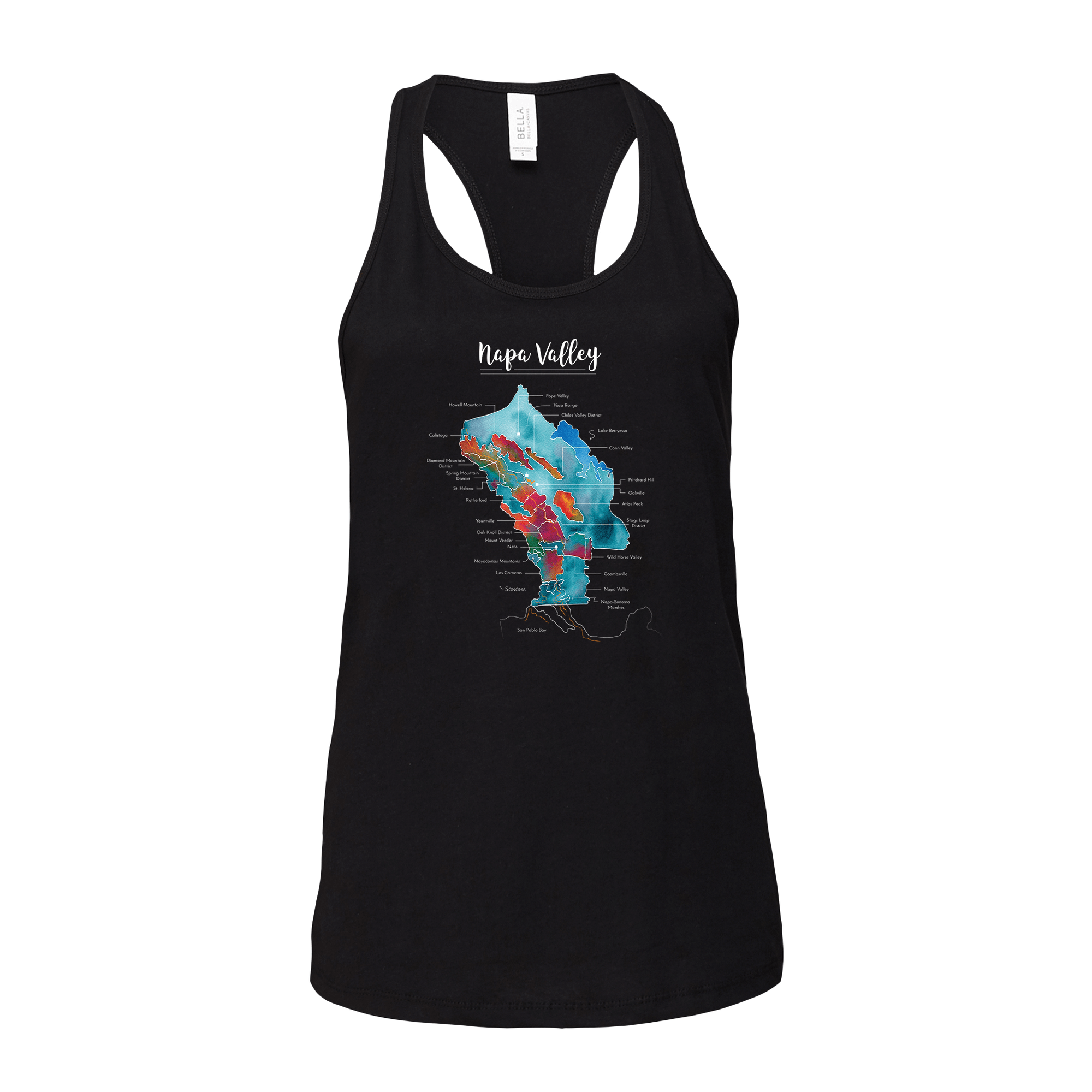 Napa Valley Wine Map Racerback Tank