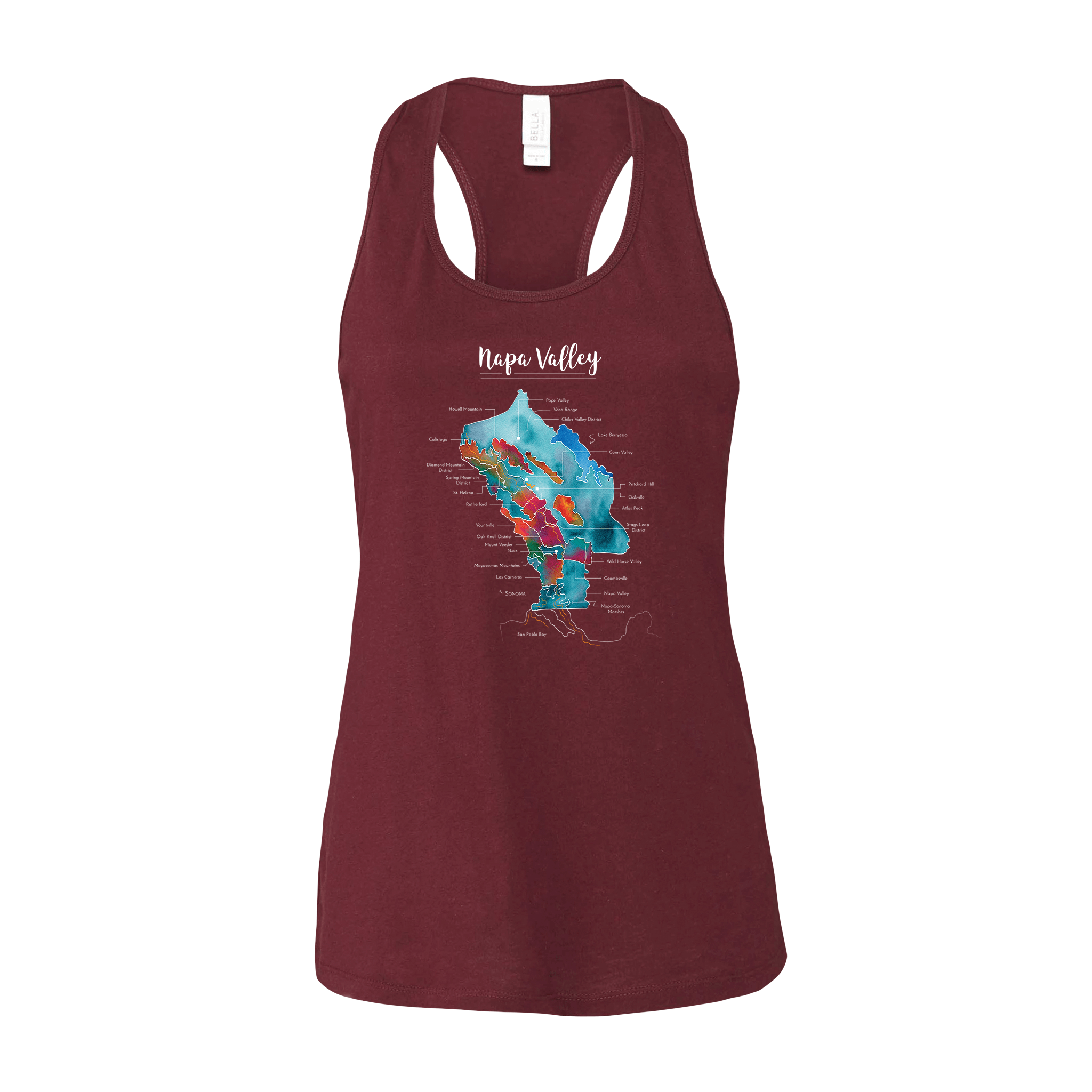 Napa Valley Wine Map Racerback Tank