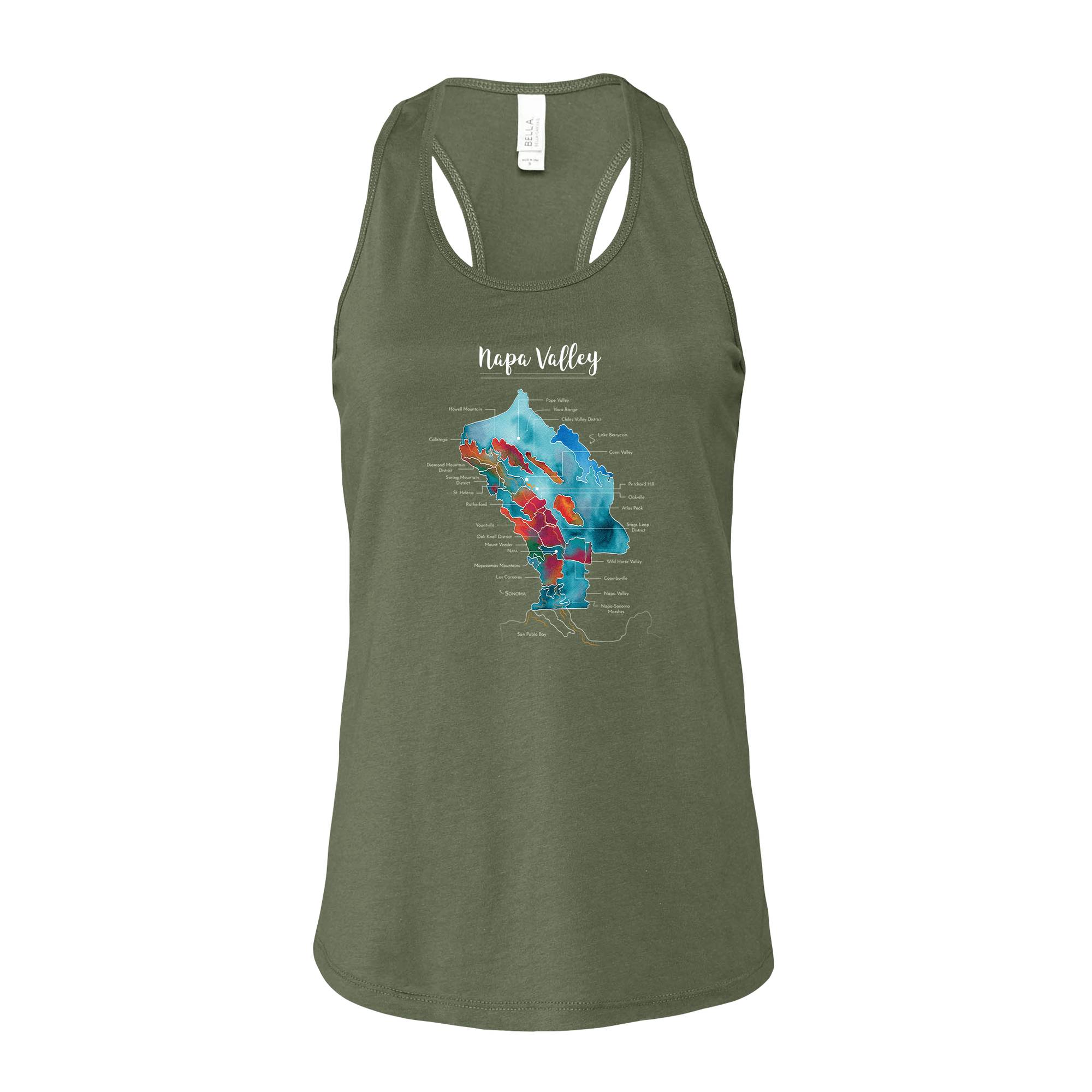 Napa Valley Wine Map Racerback Tank