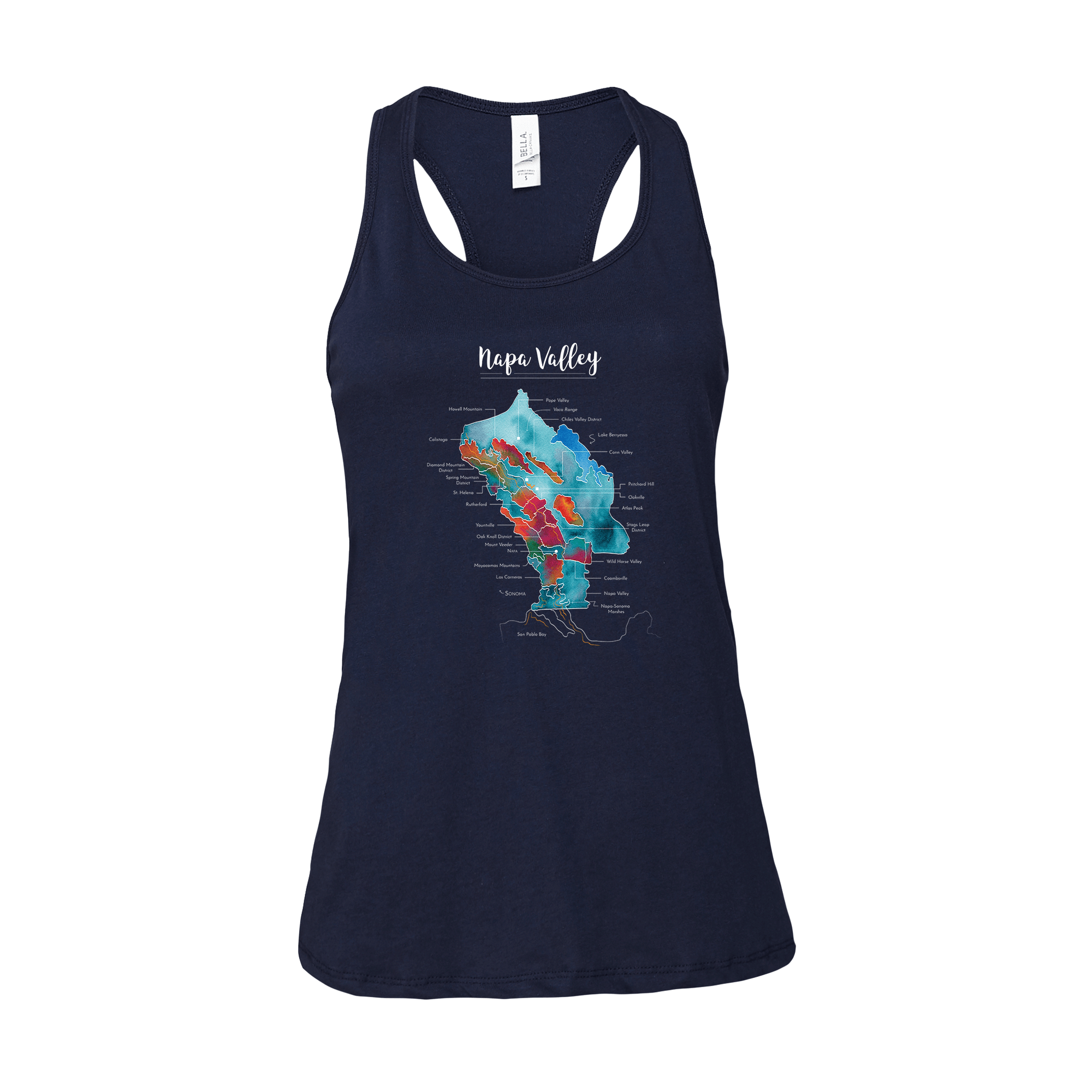 Napa Valley Wine Map Racerback Tank