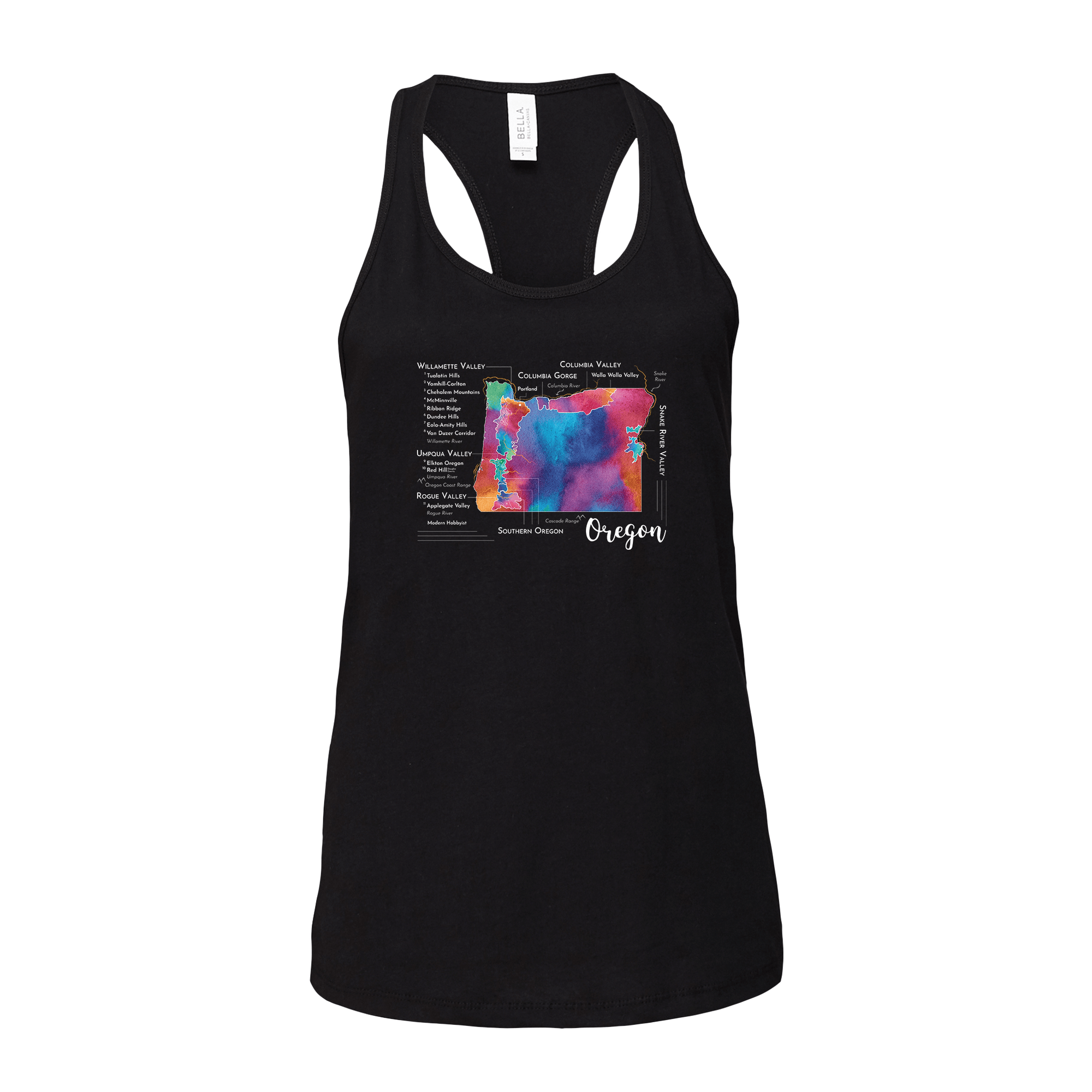 Oregon Wine Map Racerback Tank