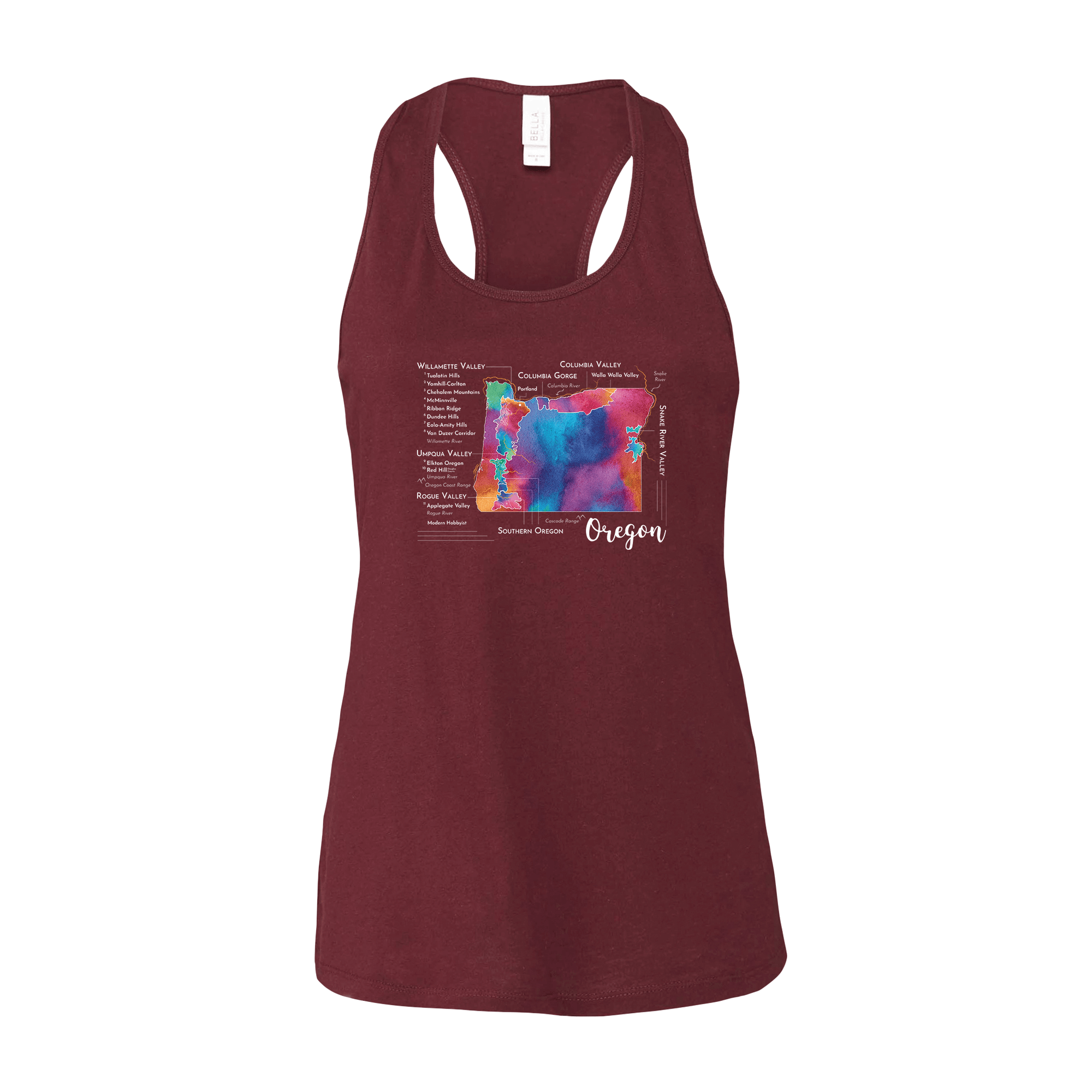 Oregon Wine Map Racerback Tank