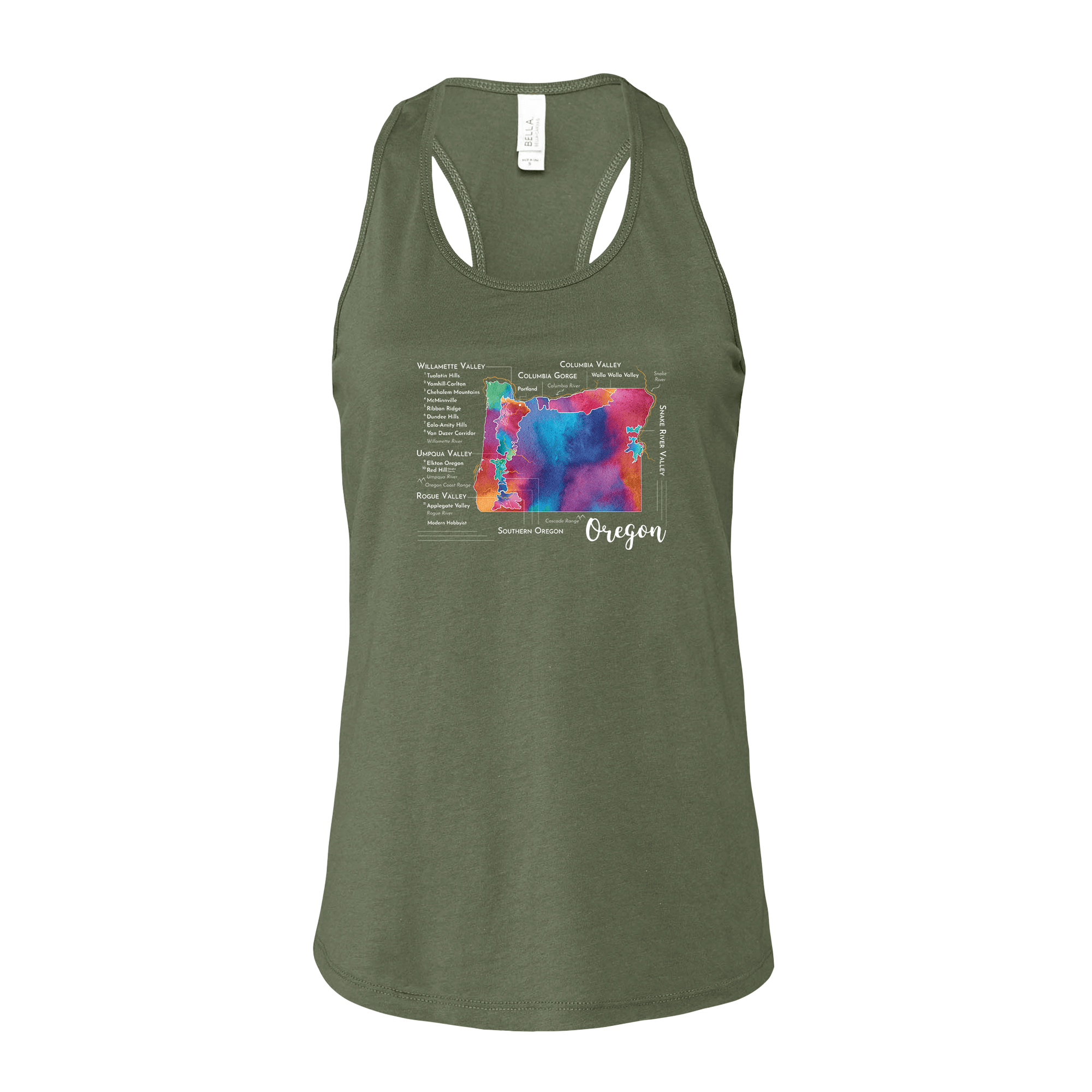 Oregon Wine Map Racerback Tank