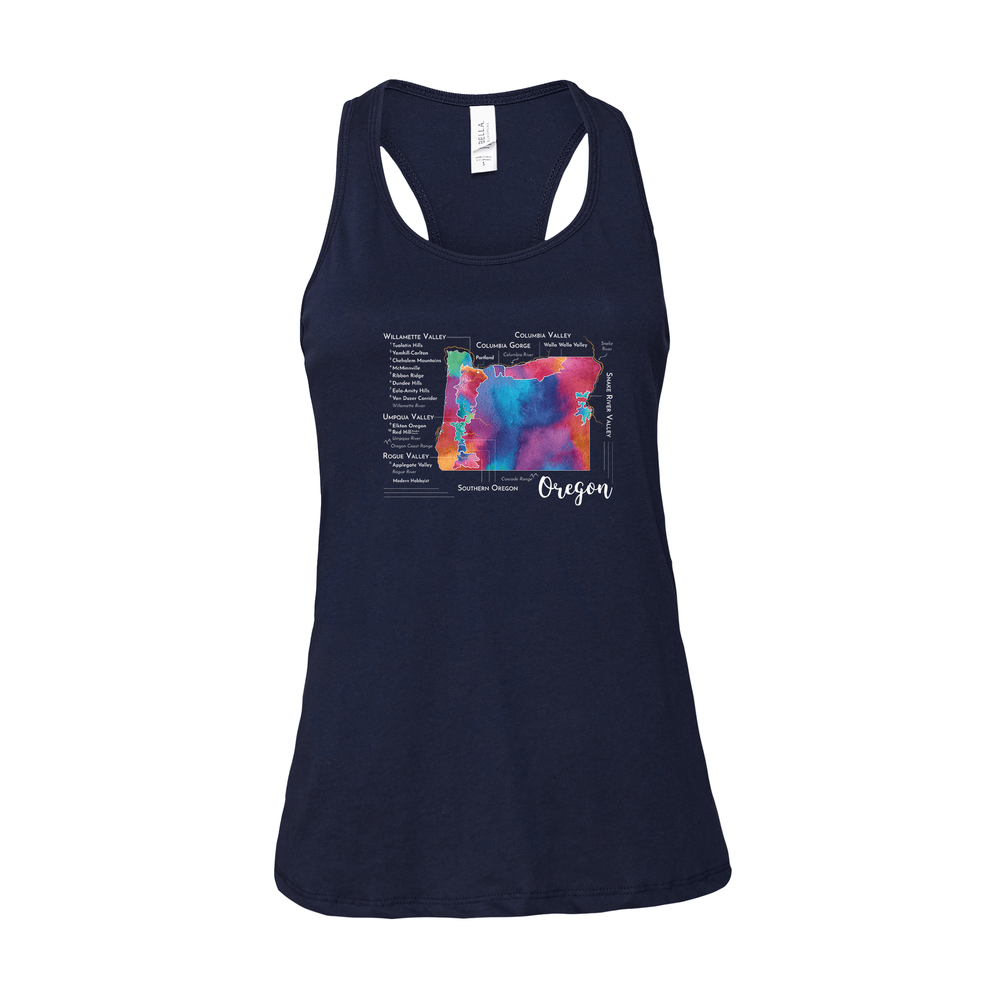 Oregon Wine Map Racerback Tank