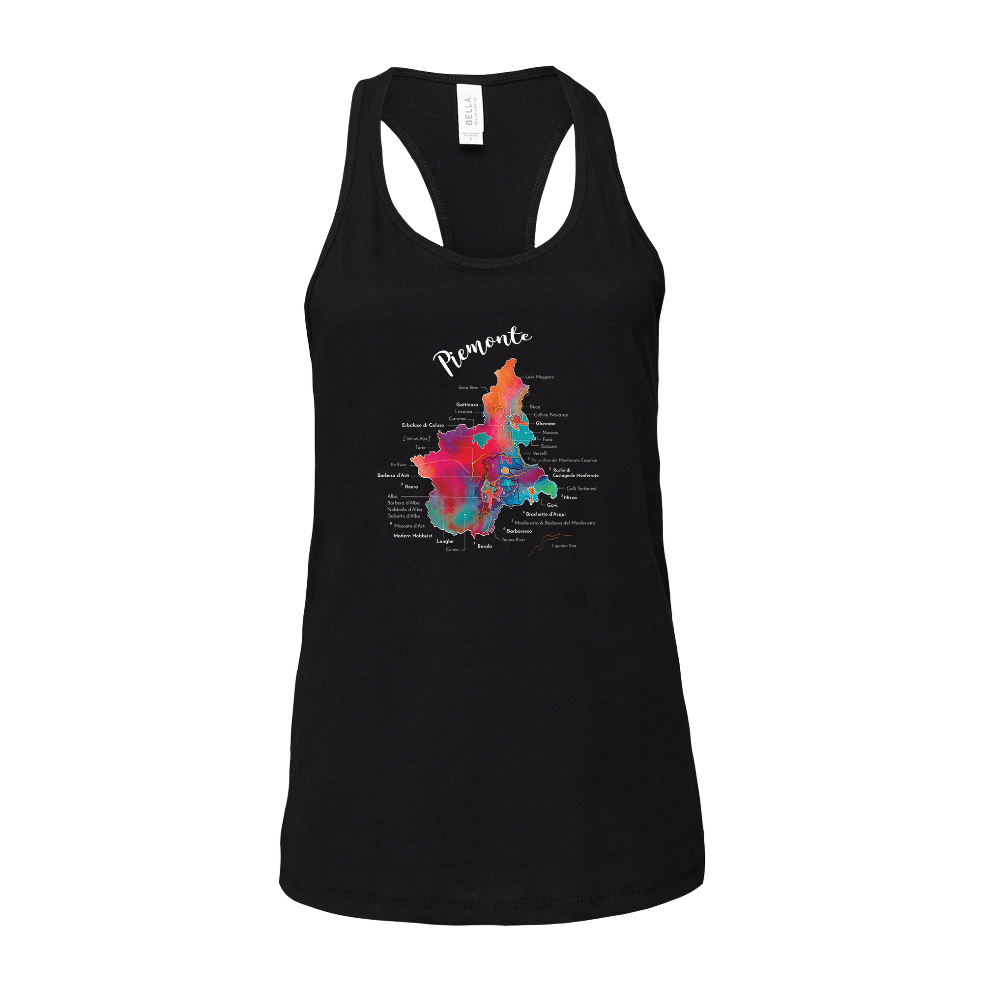 Piemonte Wine Map Racerback Tank