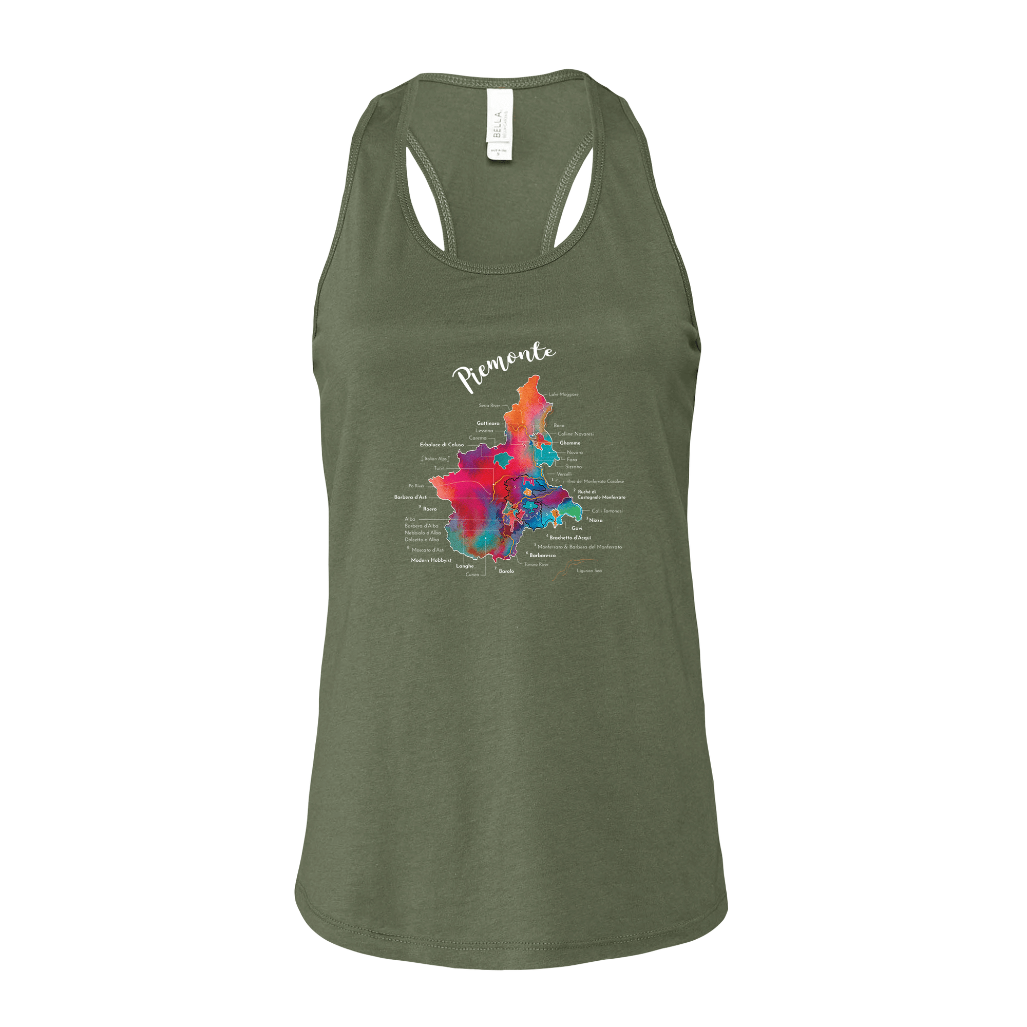 Piemonte Wine Map Racerback Tank