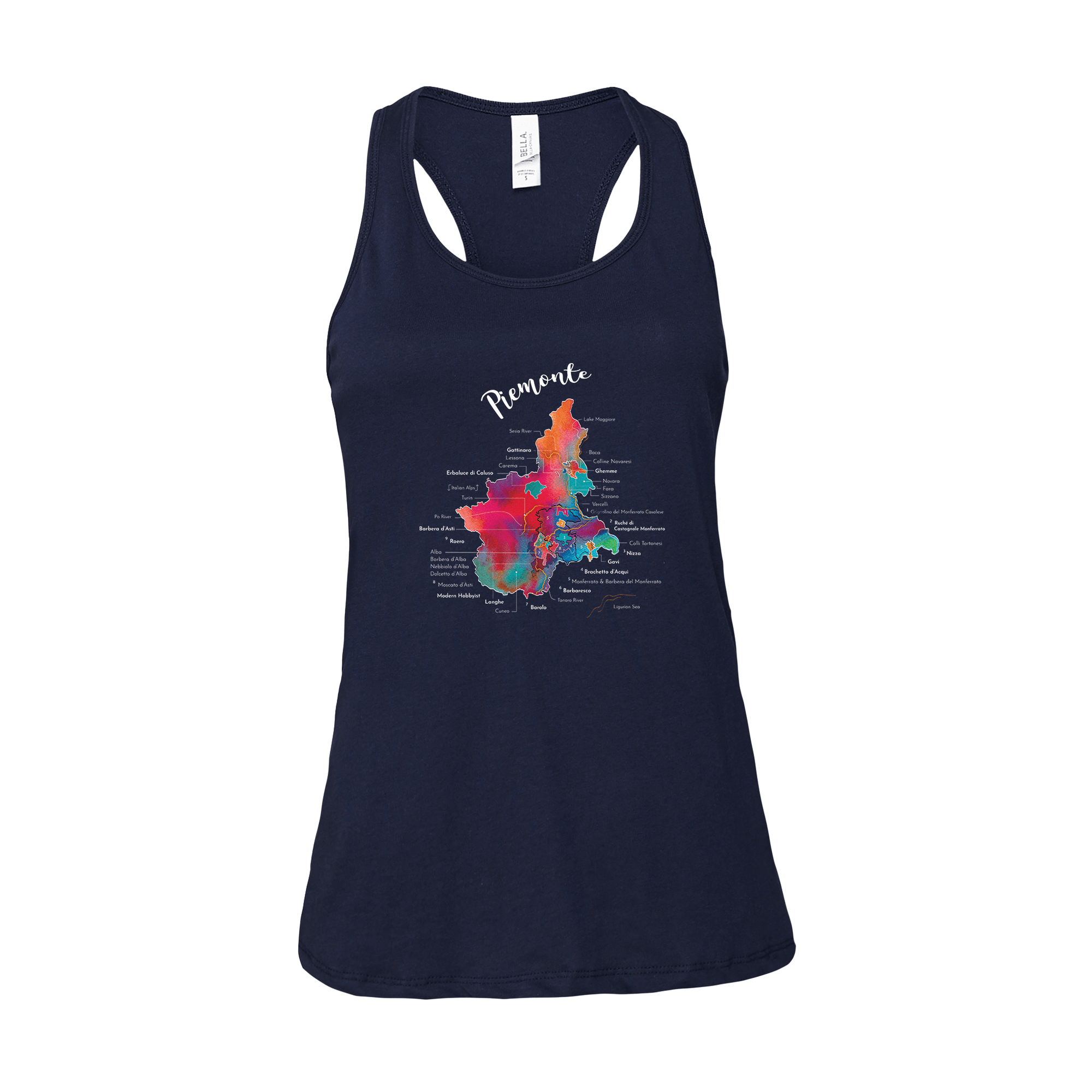 Piemonte Wine Map Racerback Tank