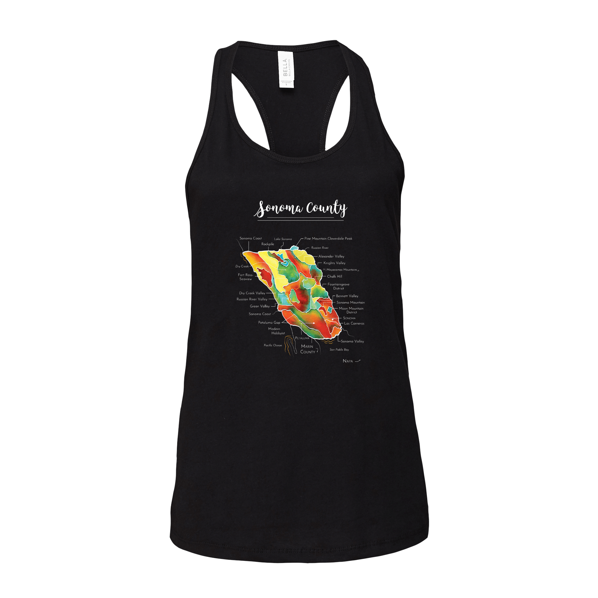 Sonoma Wine Map Racerback Tank