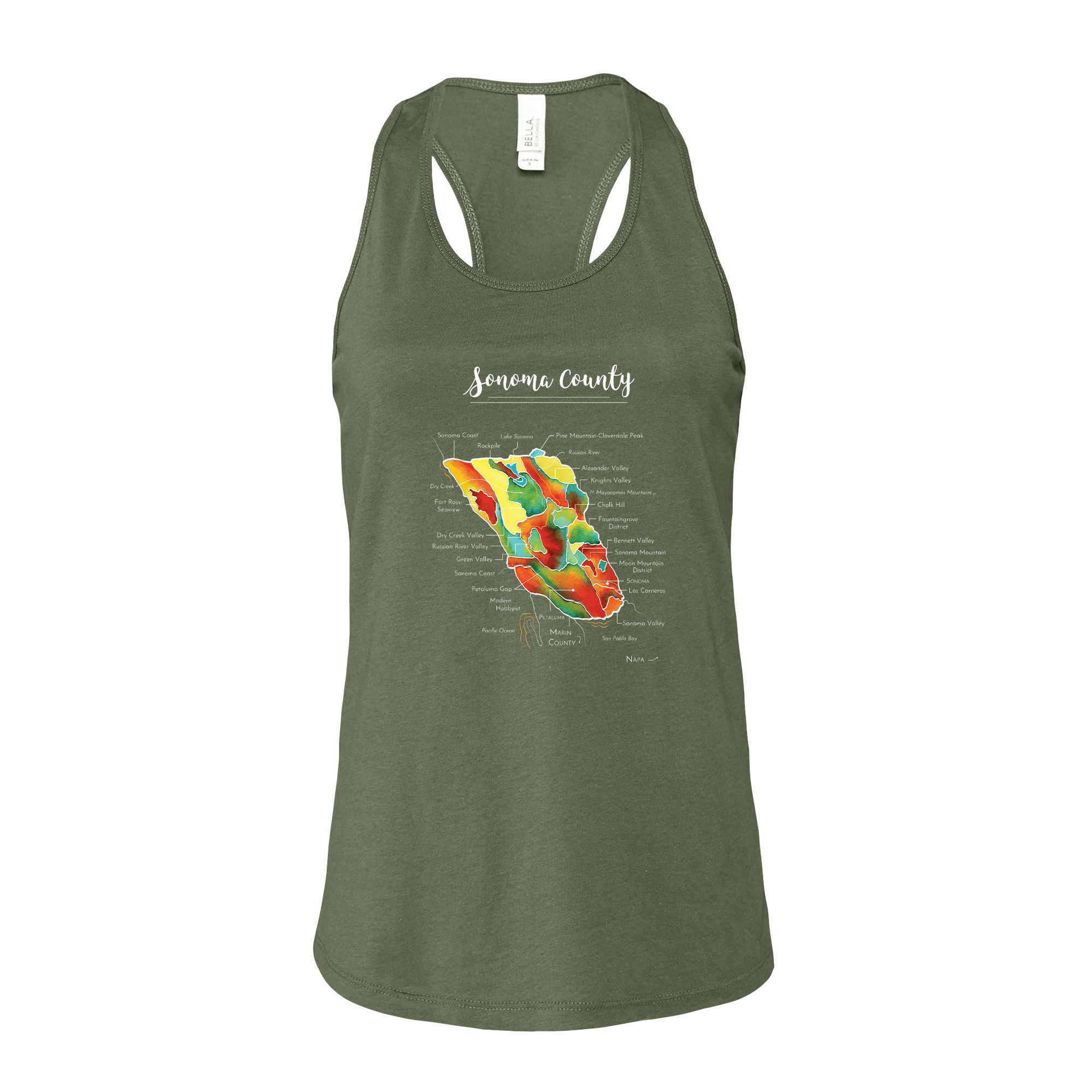 Sonoma Wine Map Racerback Tank