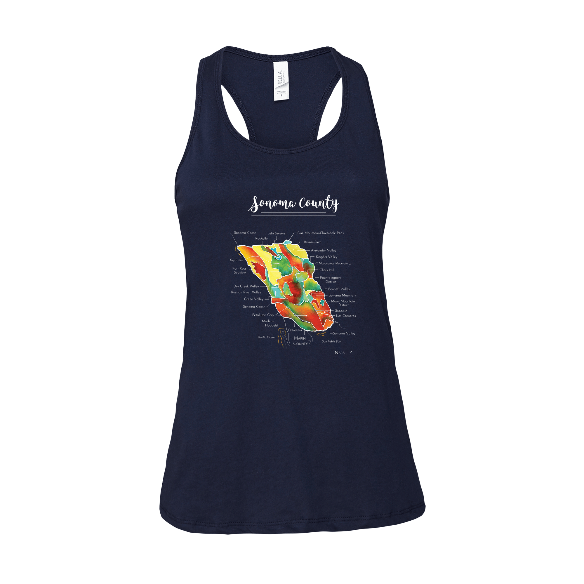 Sonoma Wine Map Racerback Tank