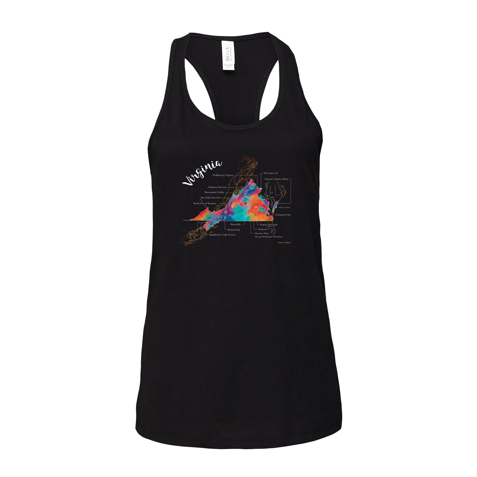 Virginia Wine Map Racerback Tank