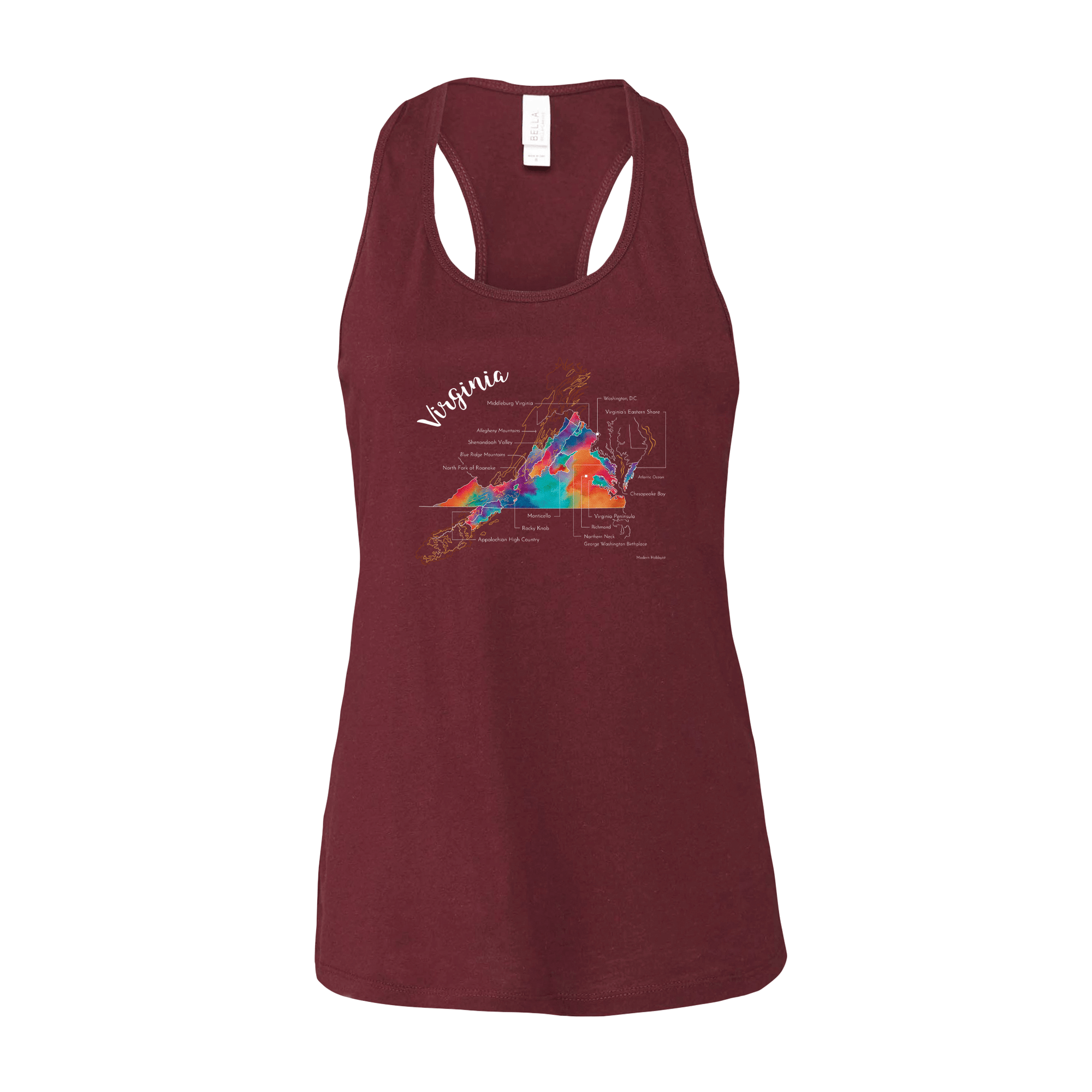 Virginia Wine Map Racerback Tank