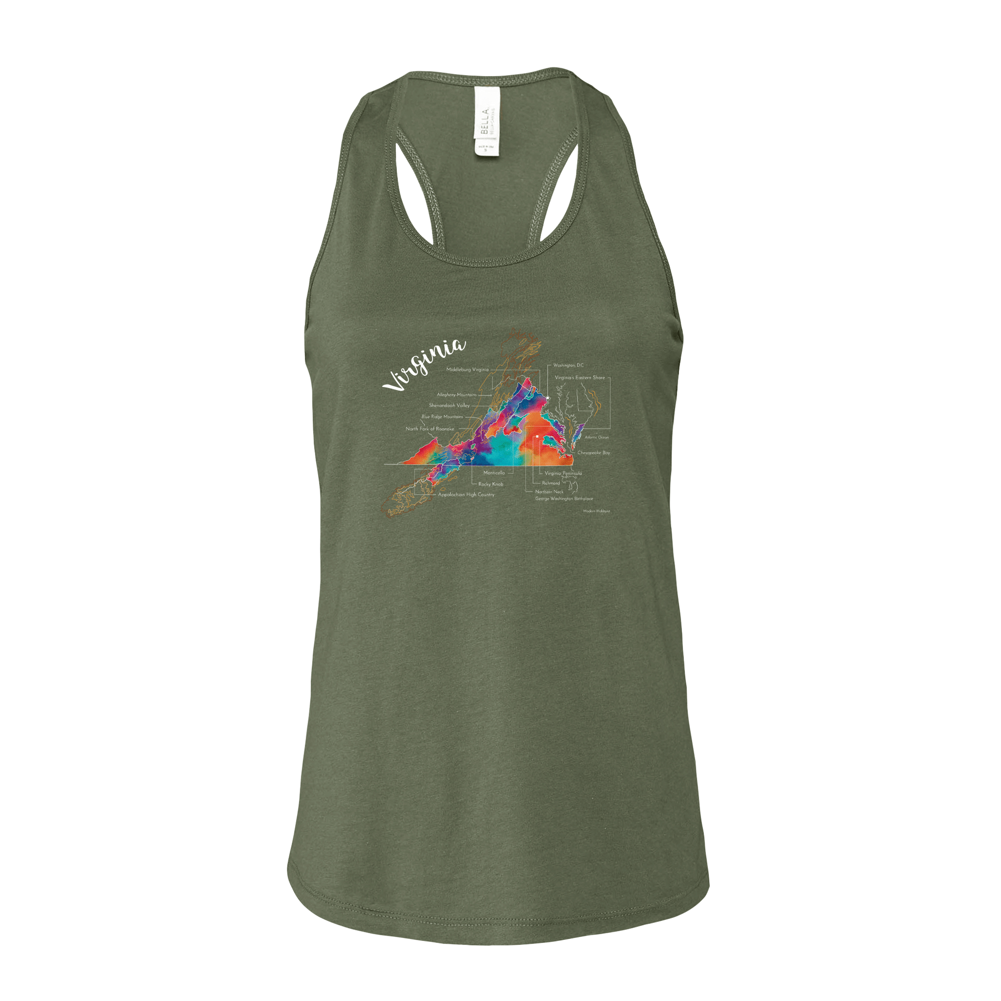 Virginia Wine Map Racerback Tank