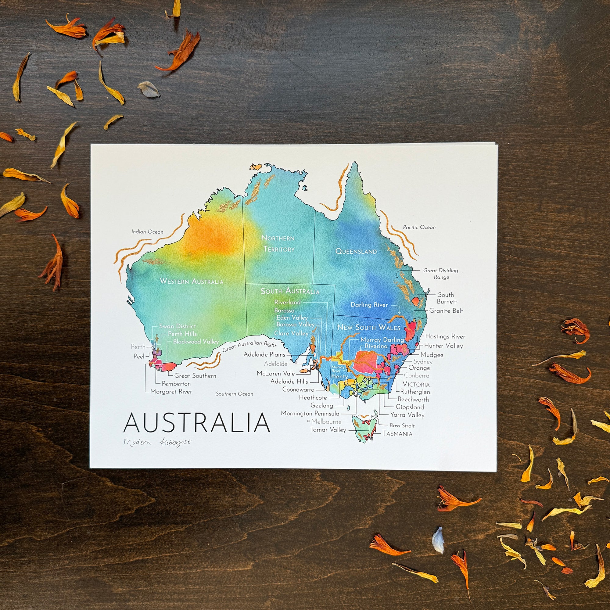 Australia Wine Map - Print