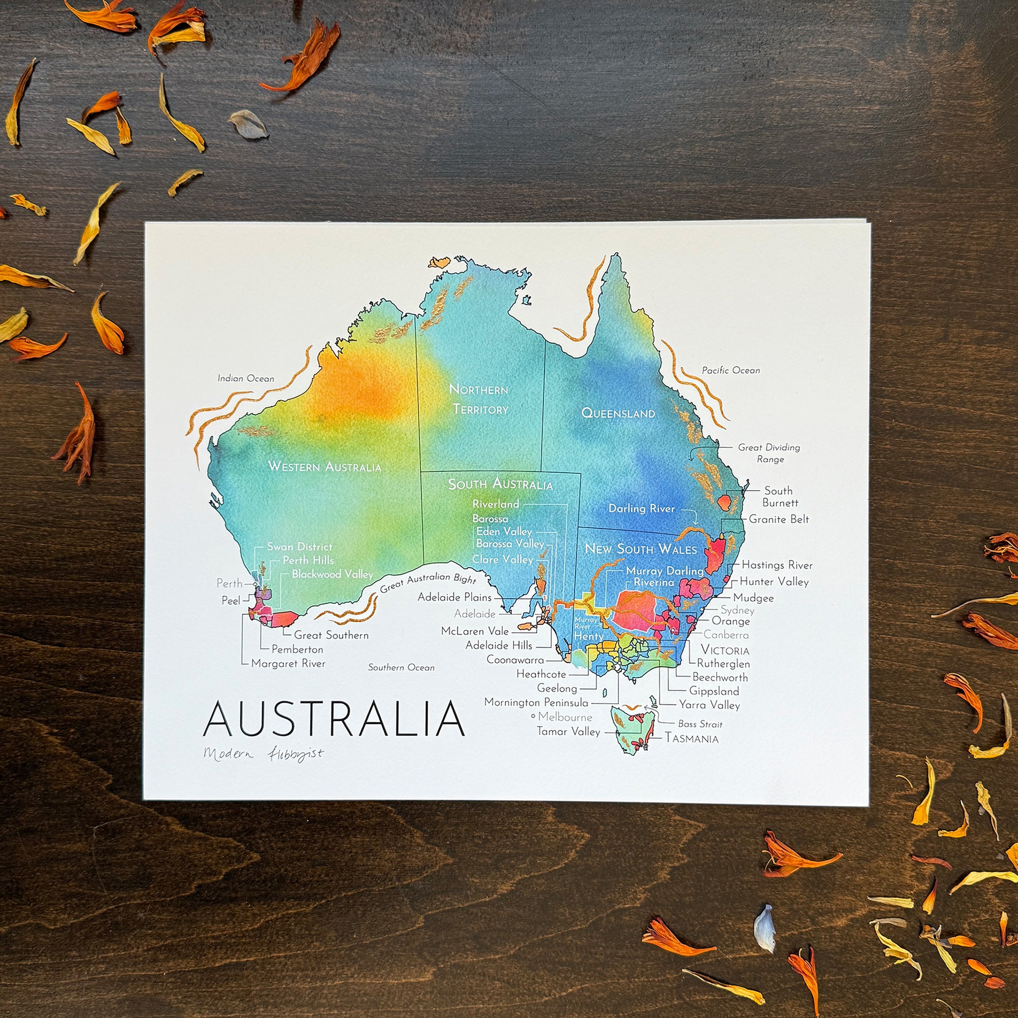 Australia Wine Map - Print