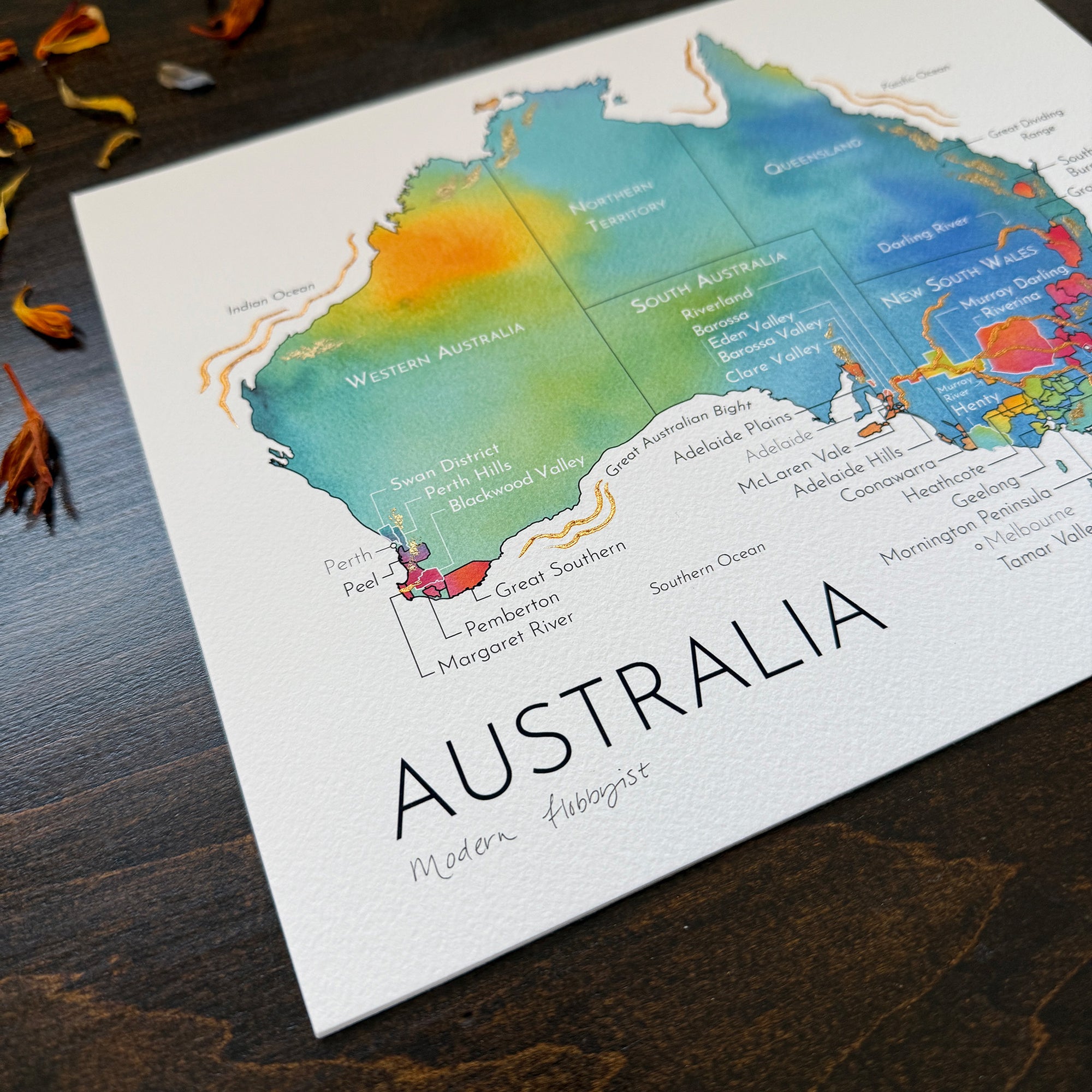 Australia Wine Map - Print