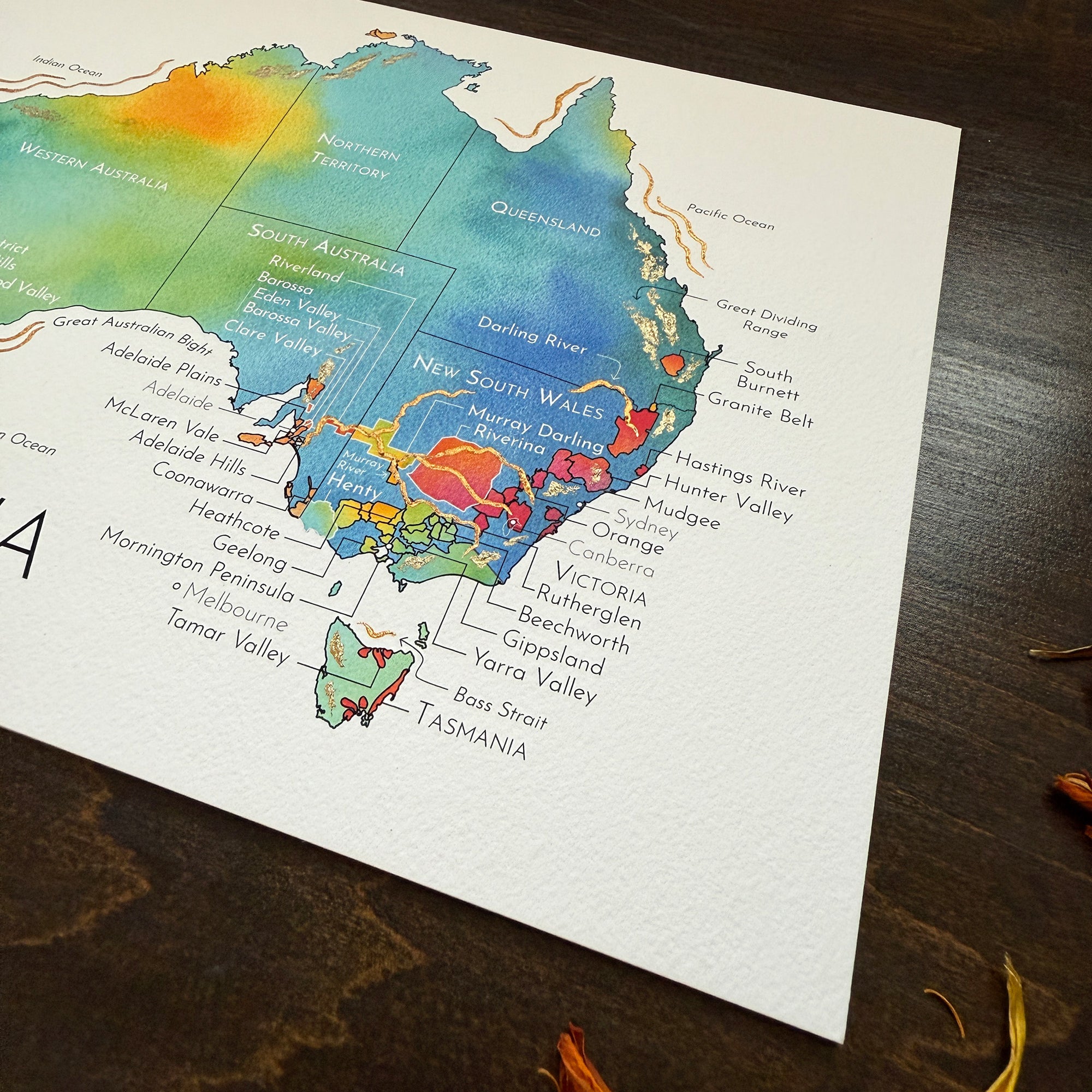 Australia Wine Map - Print