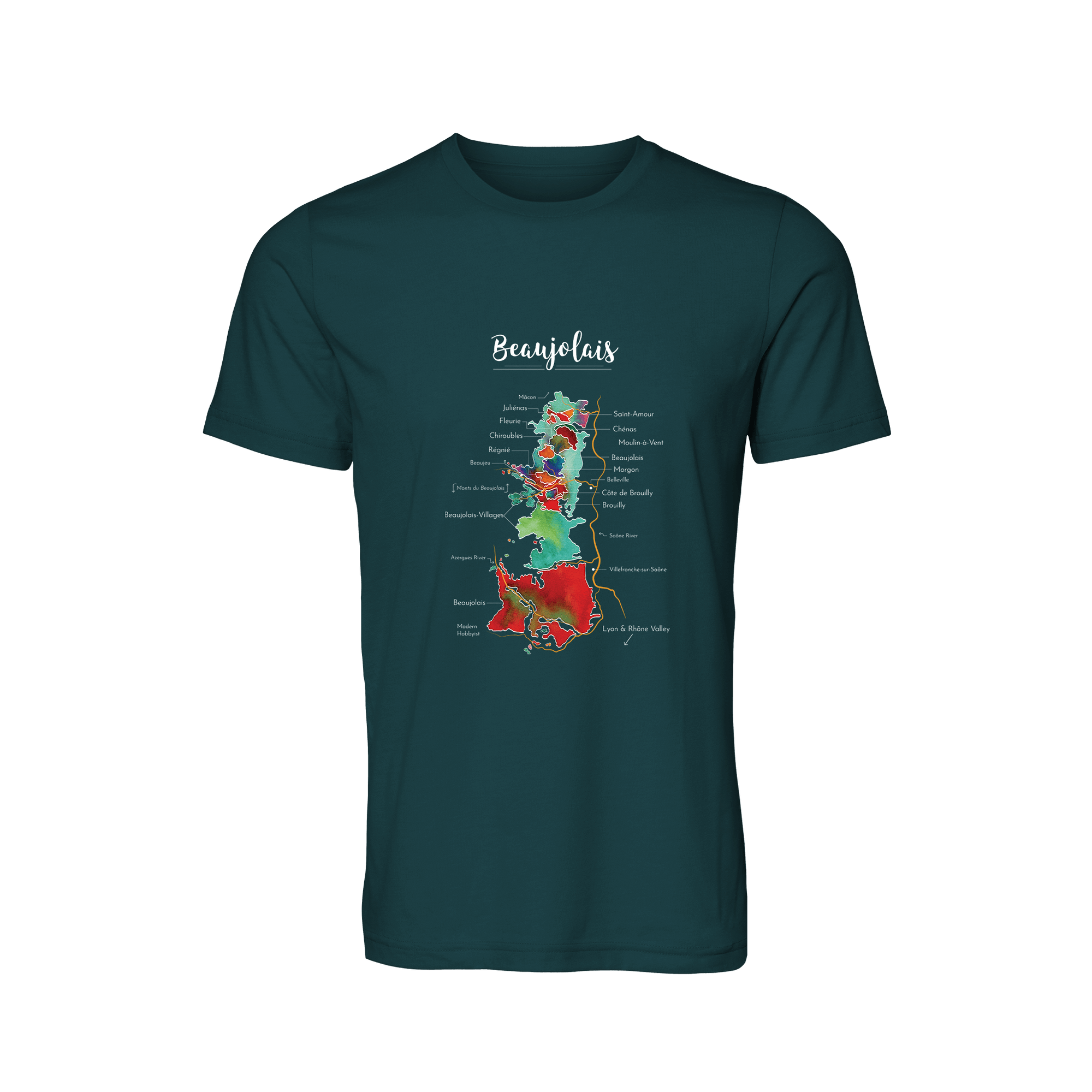 Beaujolais Wine Map T-Shirt