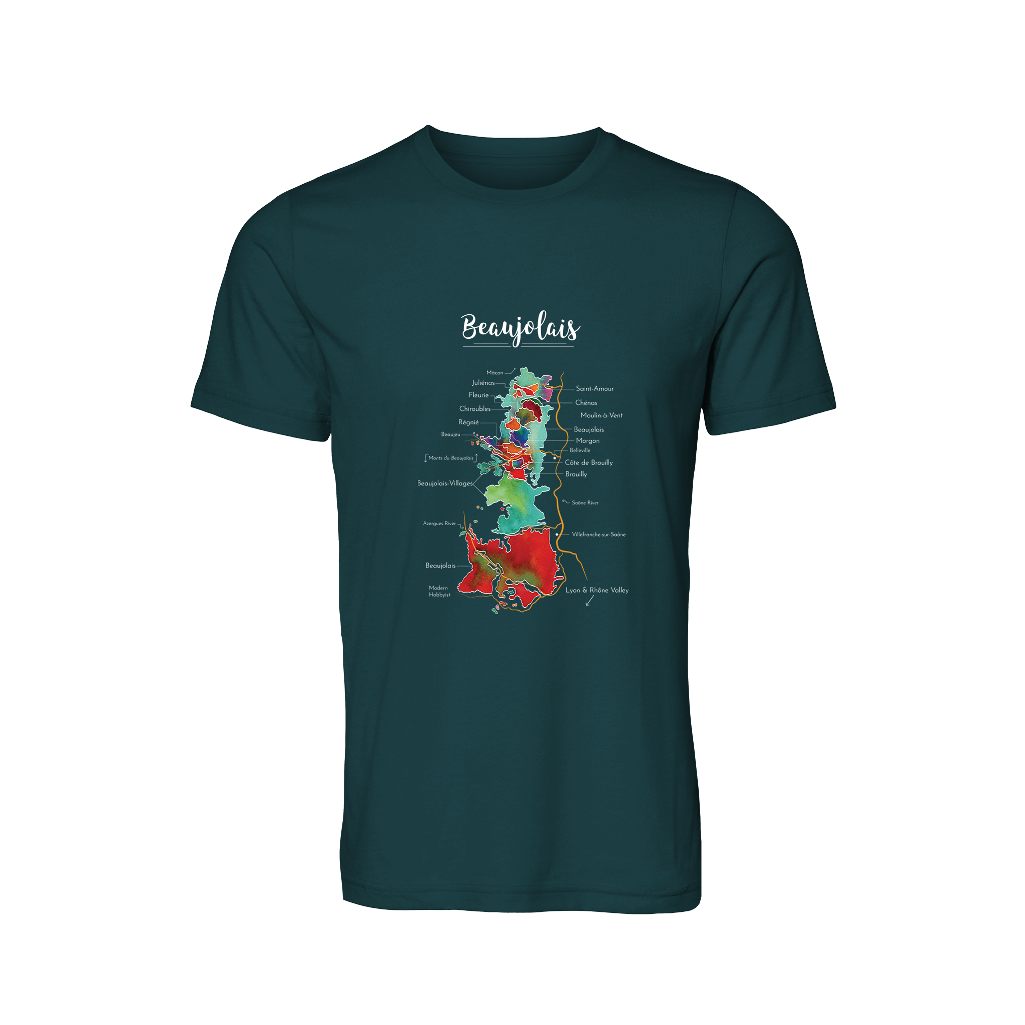 Beaujolais Wine Map T-Shirt
