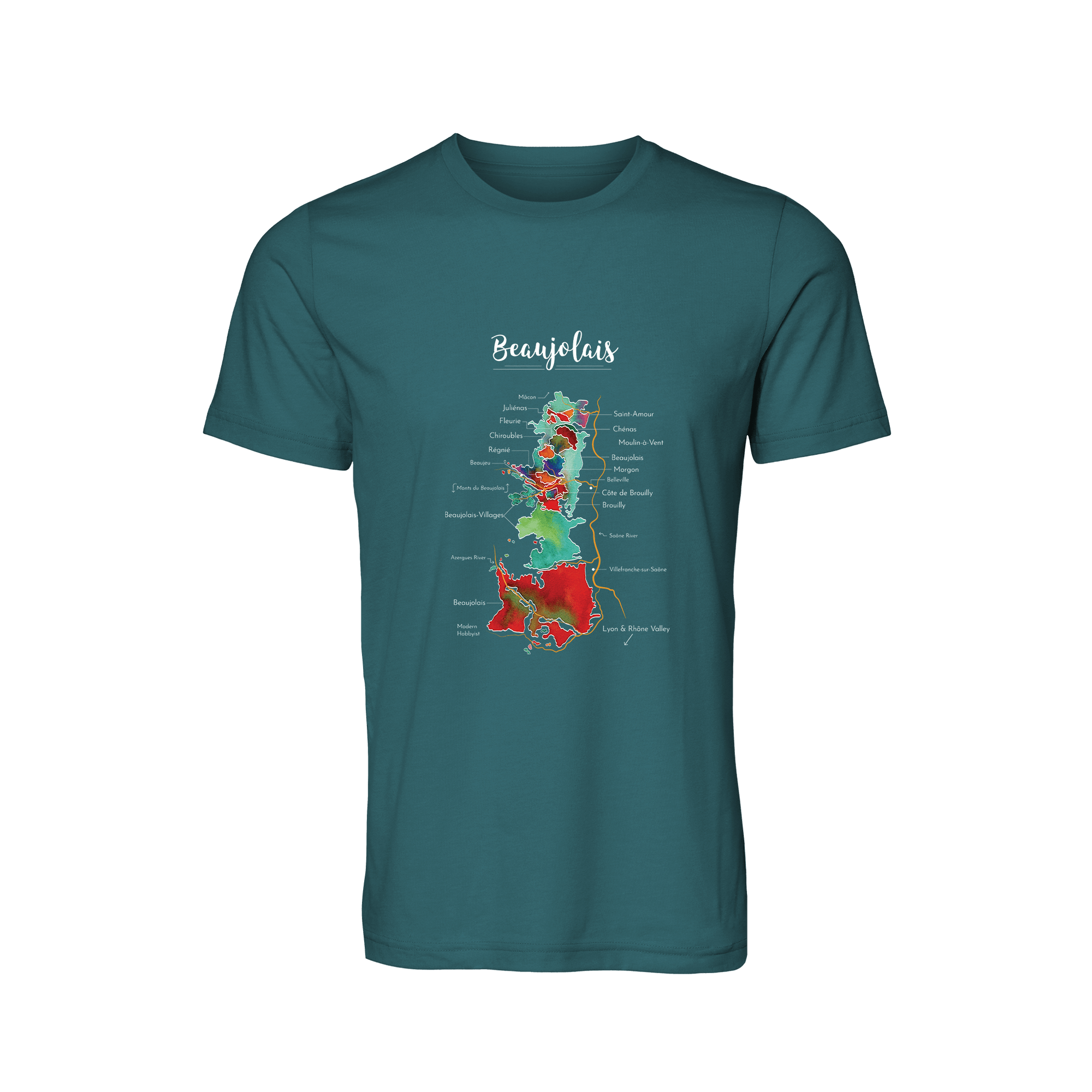 Beaujolais Wine Map T-Shirt